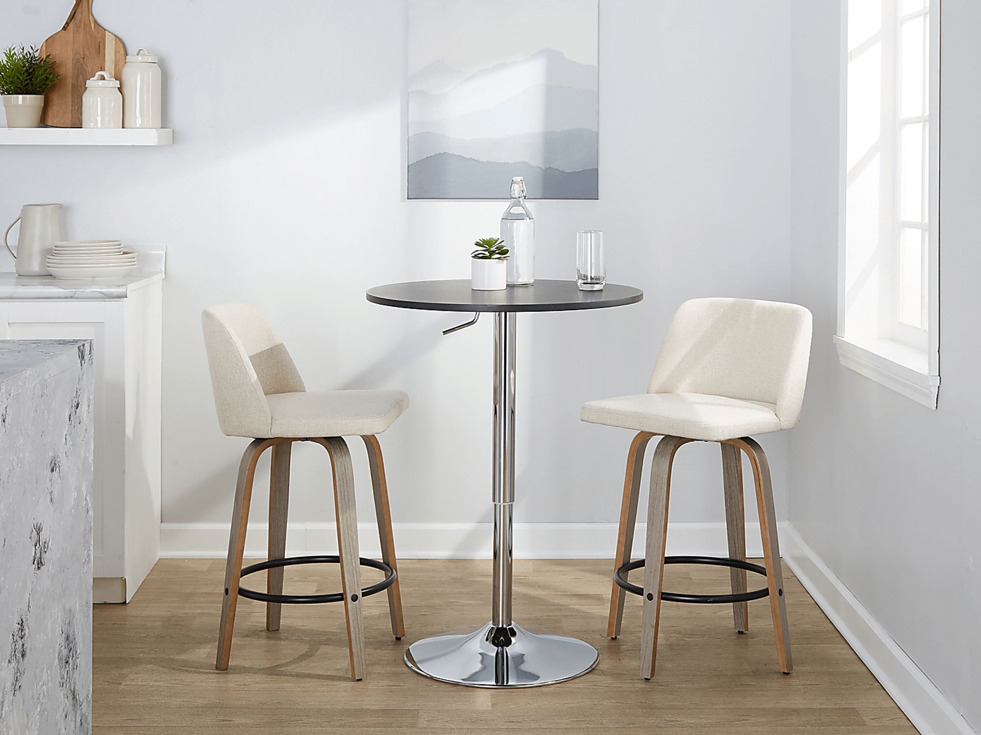 Wymering III Beige Swivel Counter Height Stool, Set of 2 - Image 11
