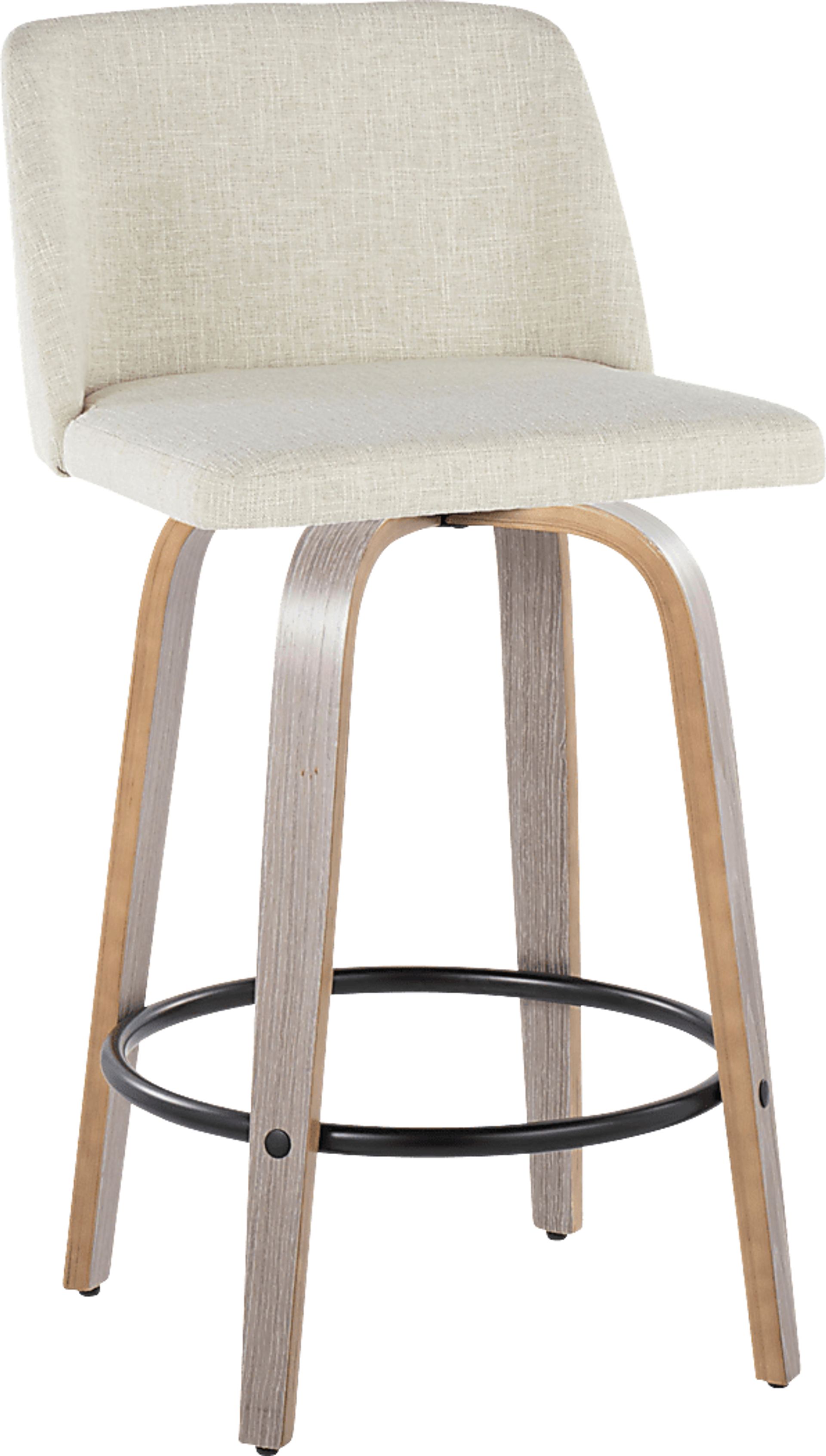 Wymering III Beige Swivel Counter Height Stool, Set of 2 - Image 3