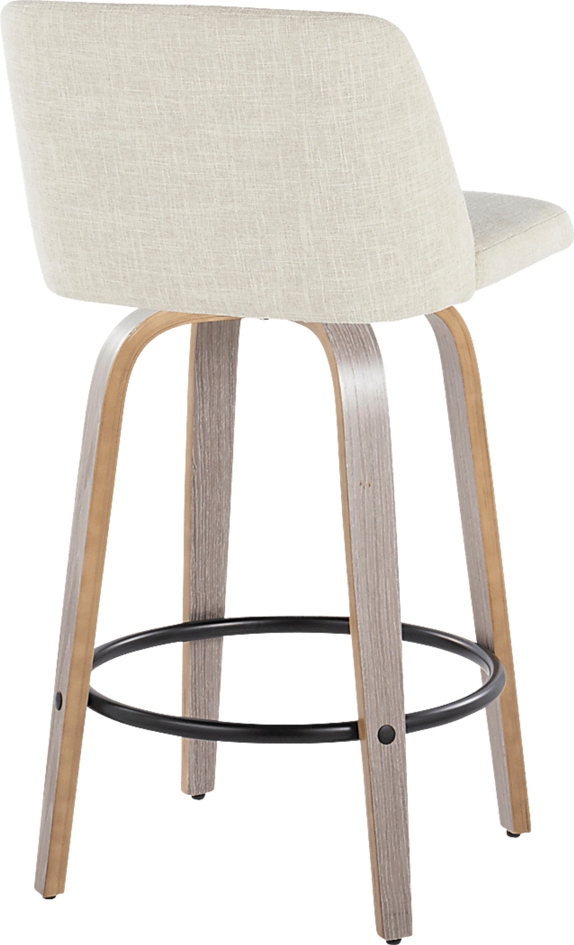 Wymering III Beige Swivel Counter Height Stool, Set of 2 - Image 4
