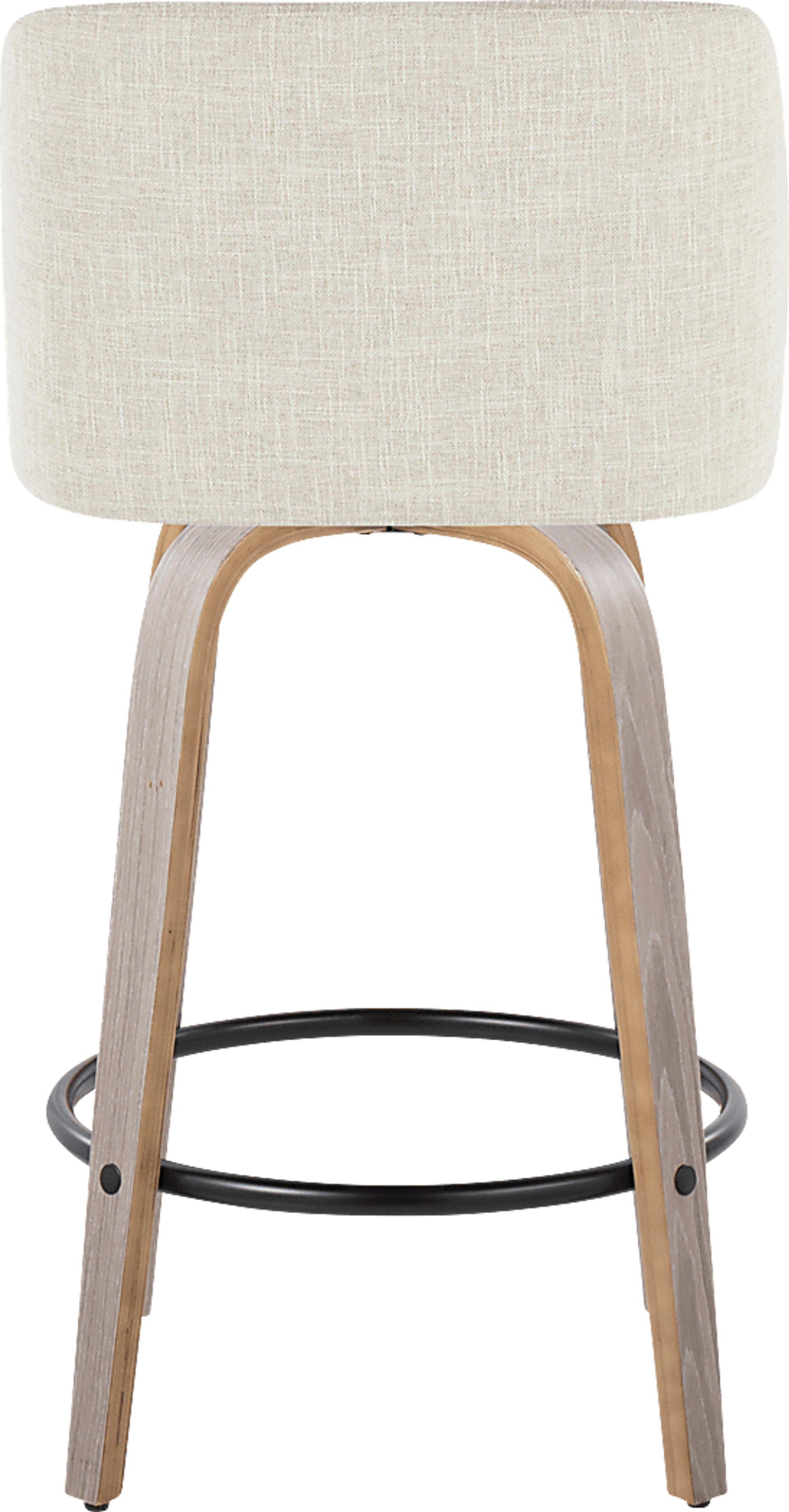 Wymering III Beige Swivel Counter Height Stool, Set of 2 - Image 6