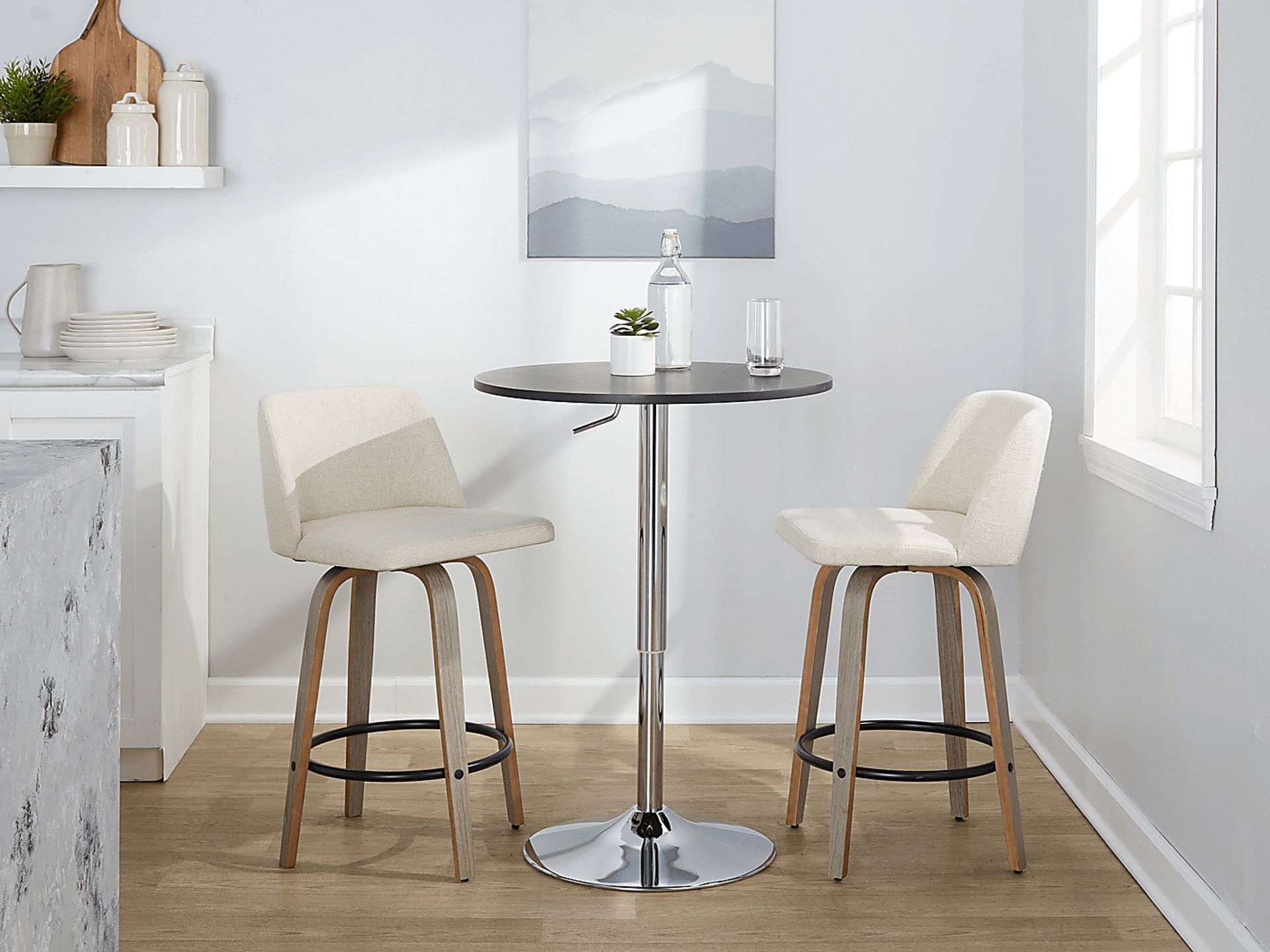 Wymering III Beige Swivel Counter Height Stool, Set of 2 - Image 10