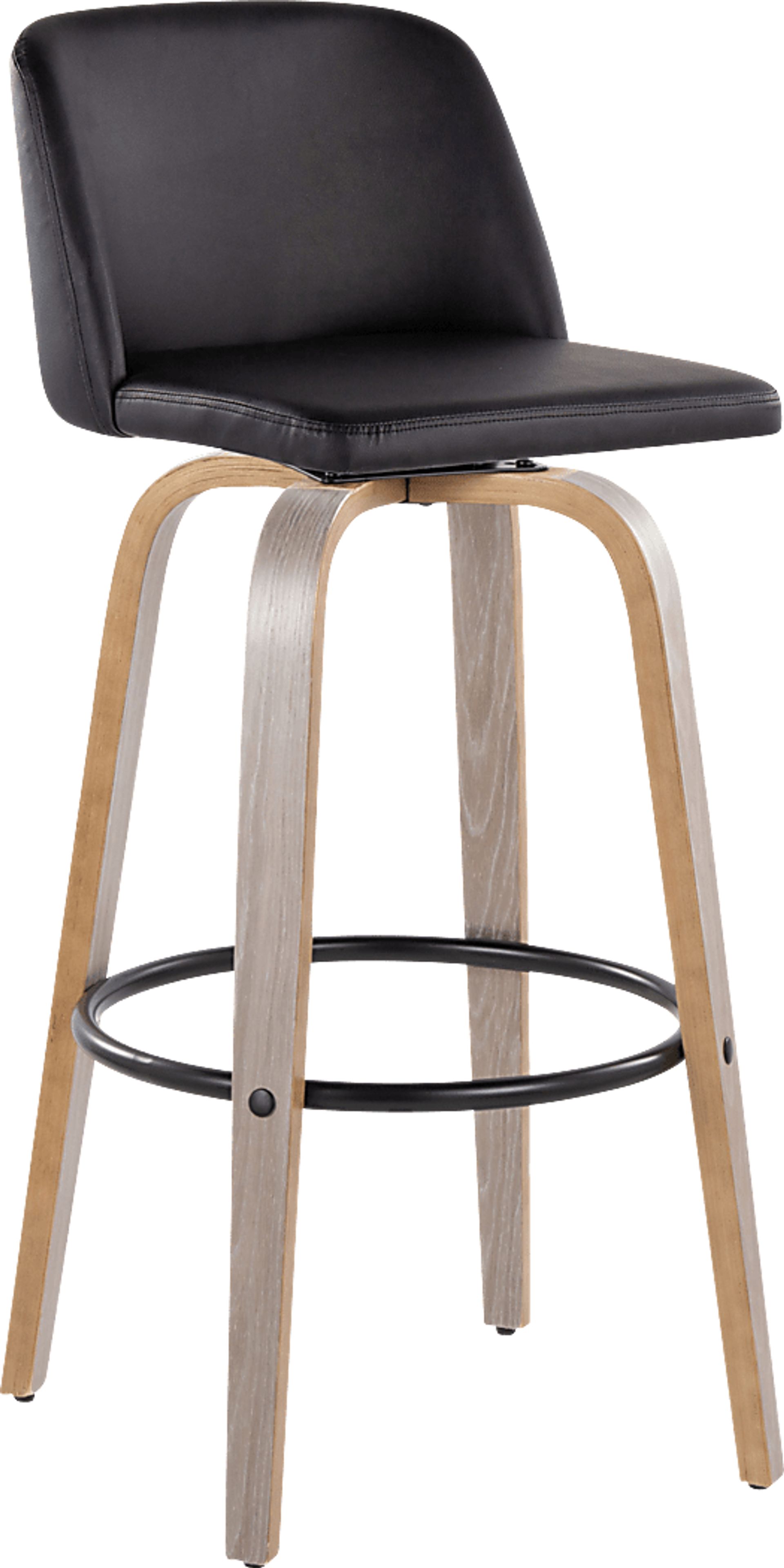 Wymering III Black Swivel Barstool, Set of 2 - Image 3