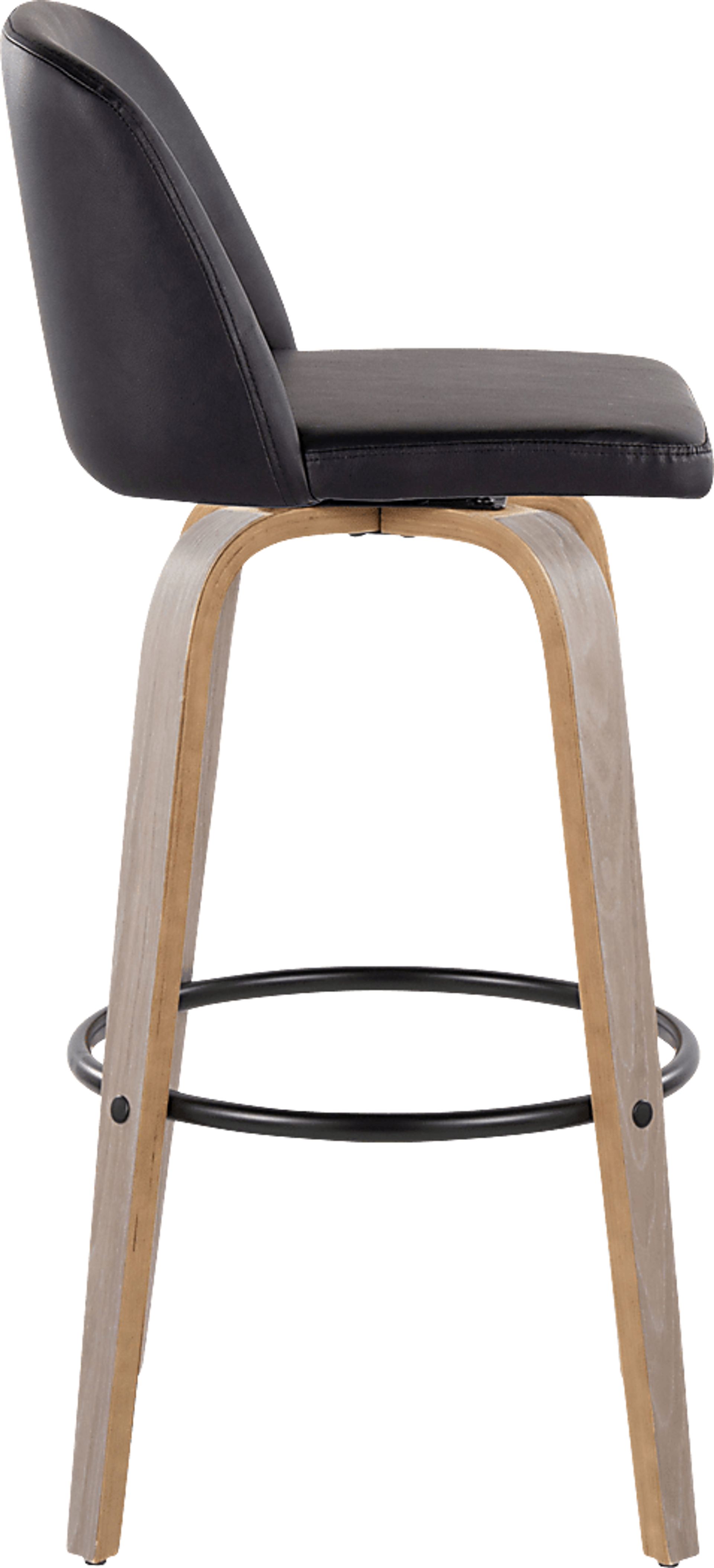 Wymering III Black Swivel Barstool, Set of 2 - Image 4