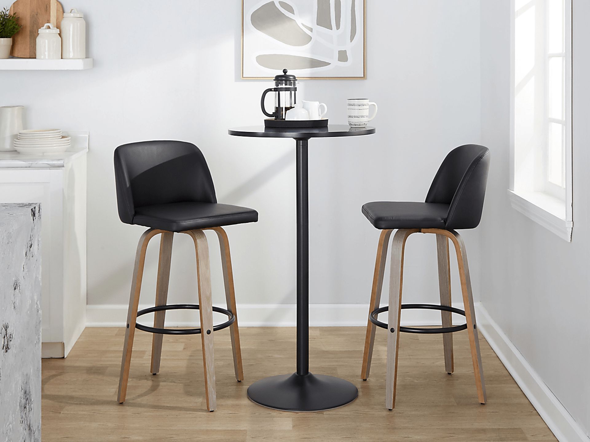 Wymering III Black Swivel Barstool, Set of 2 - Image 9