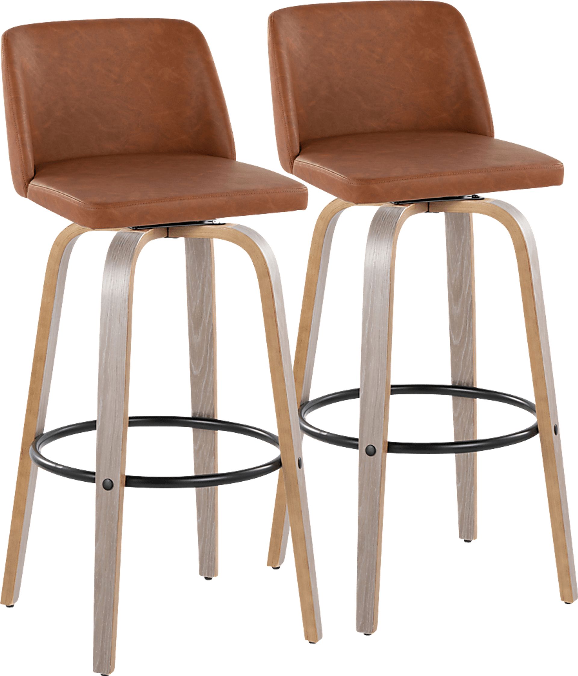 Wymering III Camel Swivel Barstool, Set of 2 - Image 1