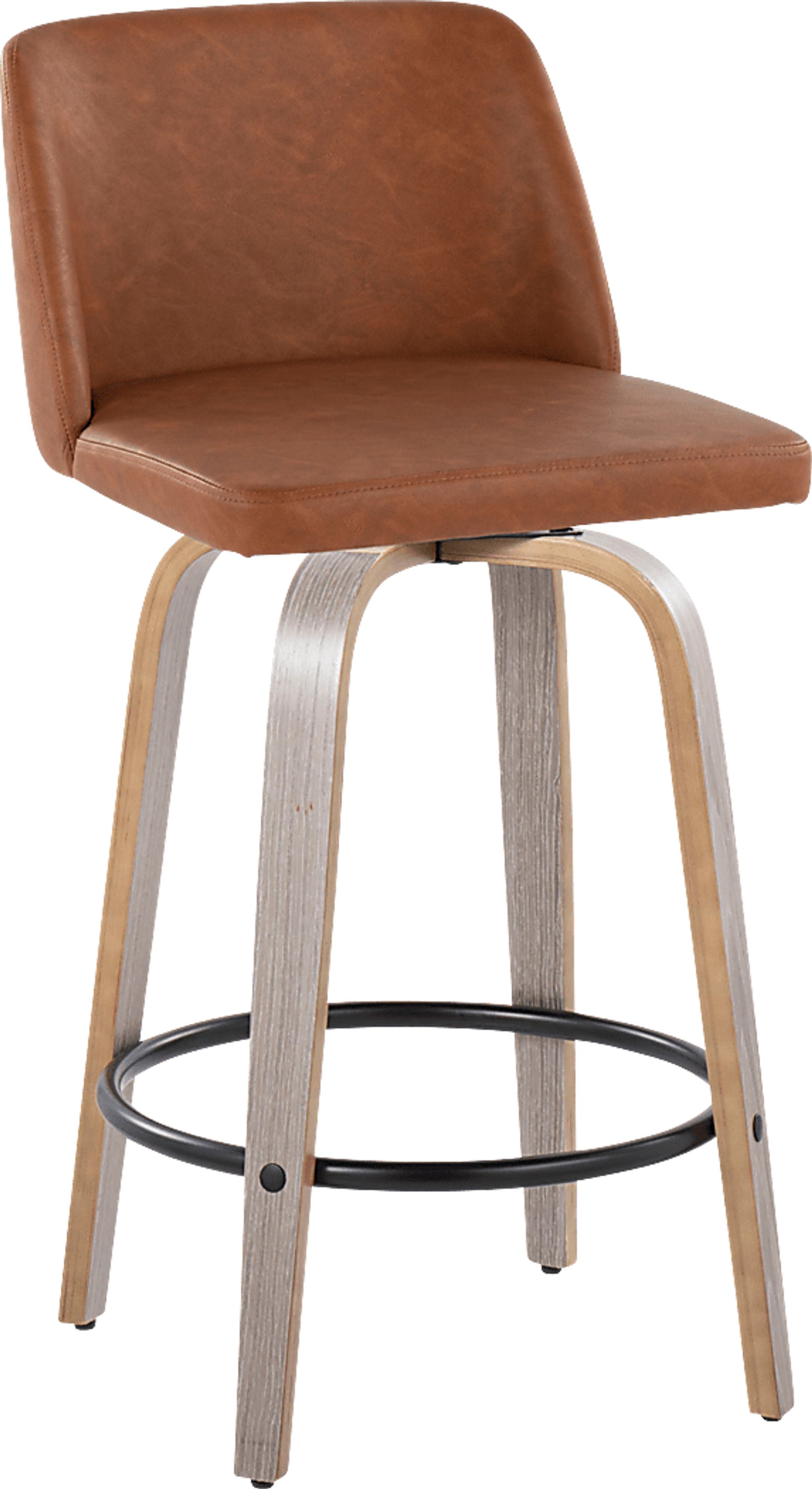 Wymering III Camel Swivel Counter Height Stool, Set of 2 - Image 3