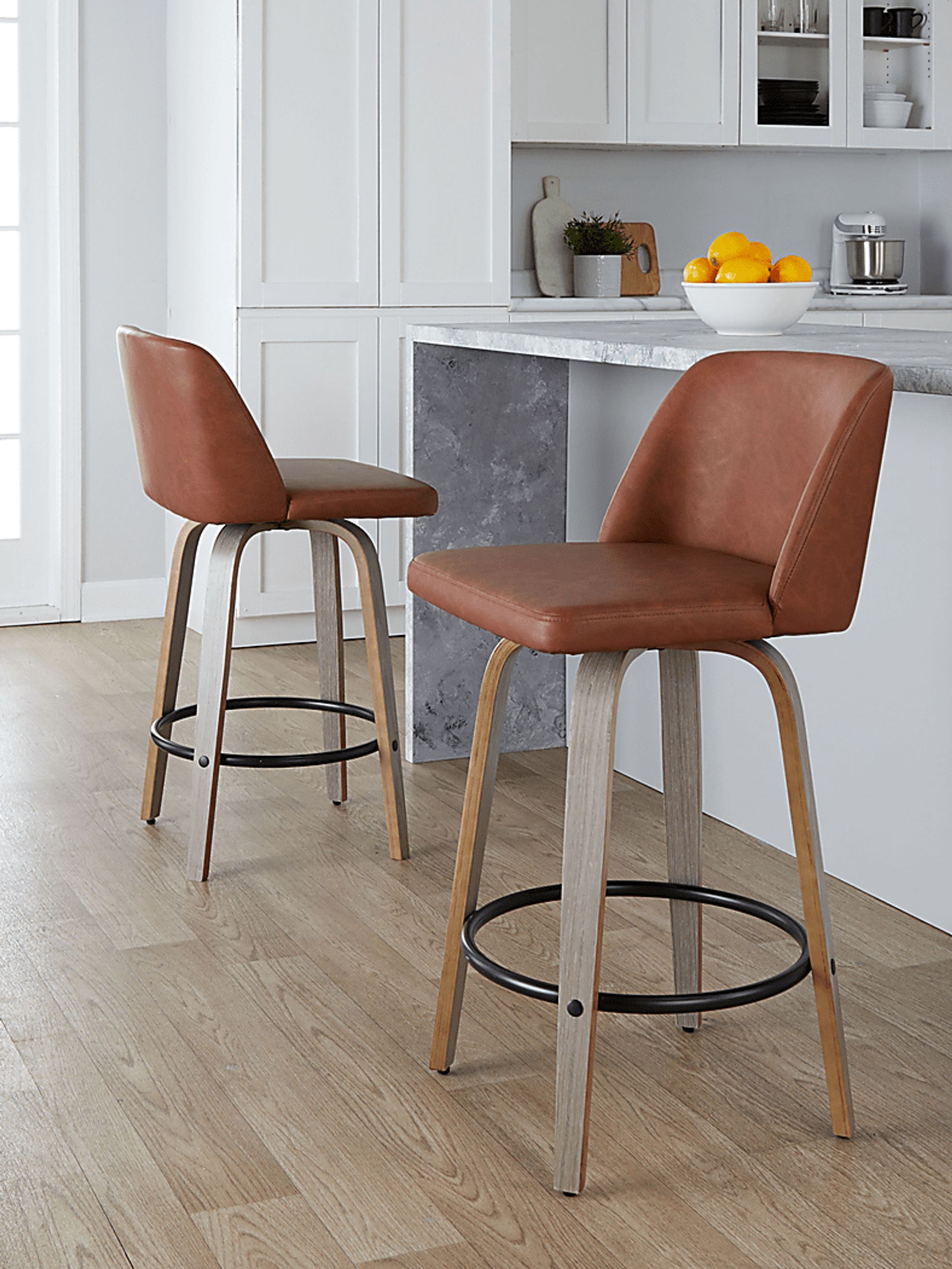 Wymering III Camel Swivel Counter Height Stool, Set of 2 - Image 8