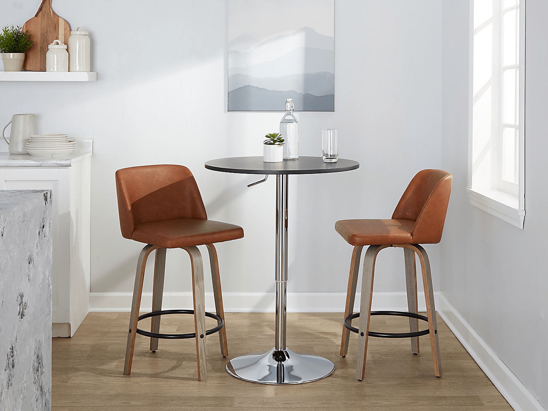 Wymering III Camel Swivel Counter Height Stool, Set of 2 - Image 9