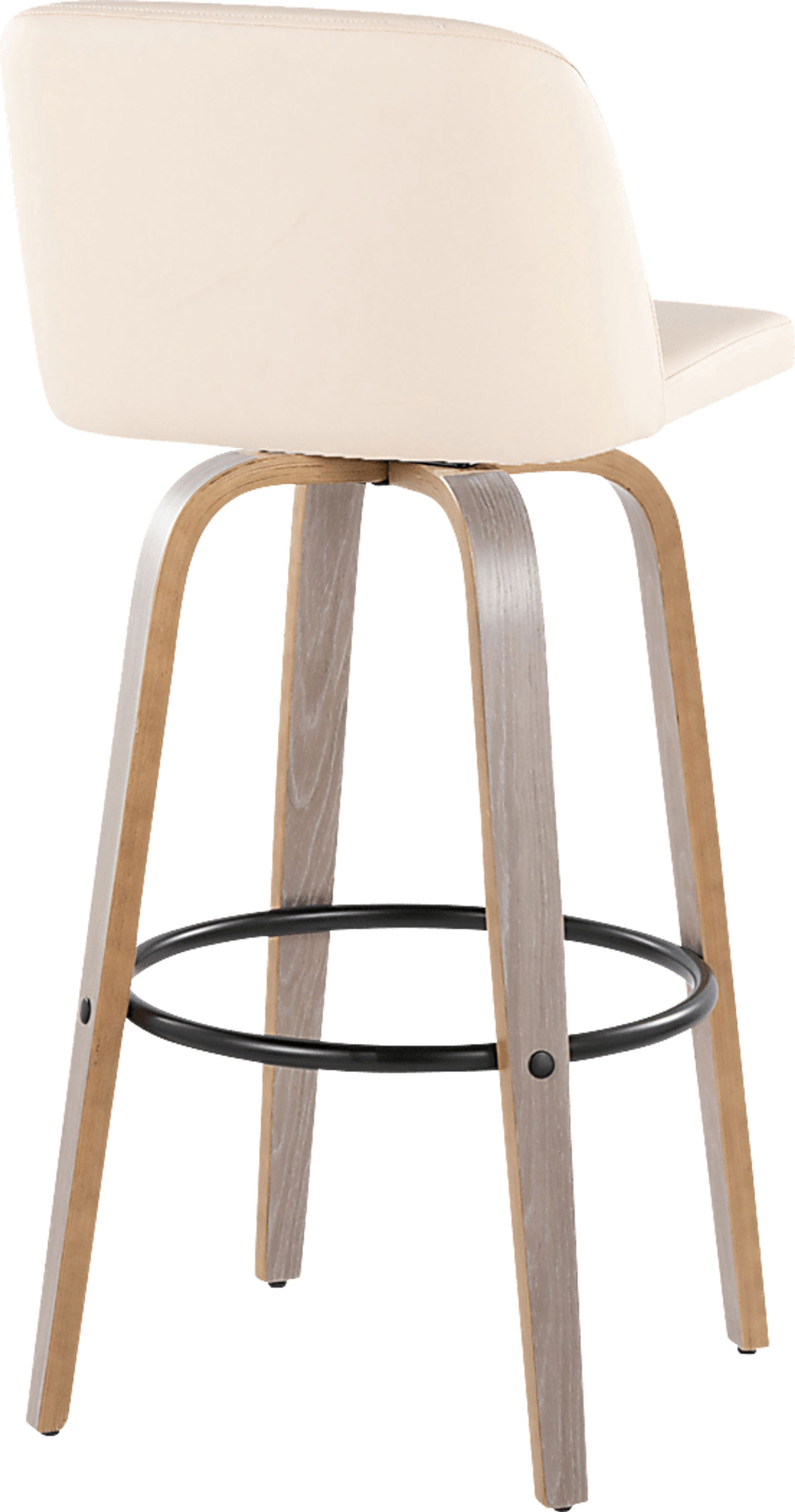 Wymering III Cream Polyurethane Swivel Barstool, Set of 2 - Image 5