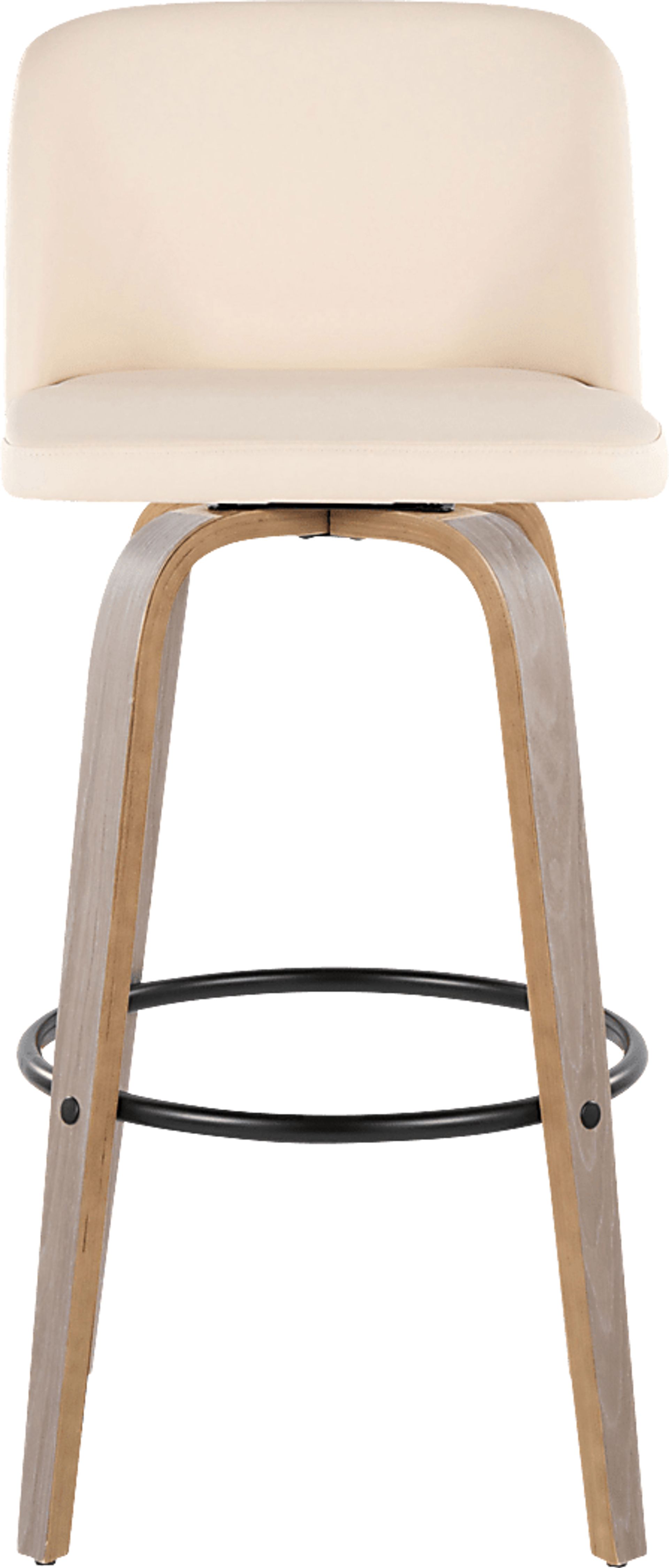 Wymering III Cream Polyurethane Swivel Barstool, Set of 2 - Image 7
