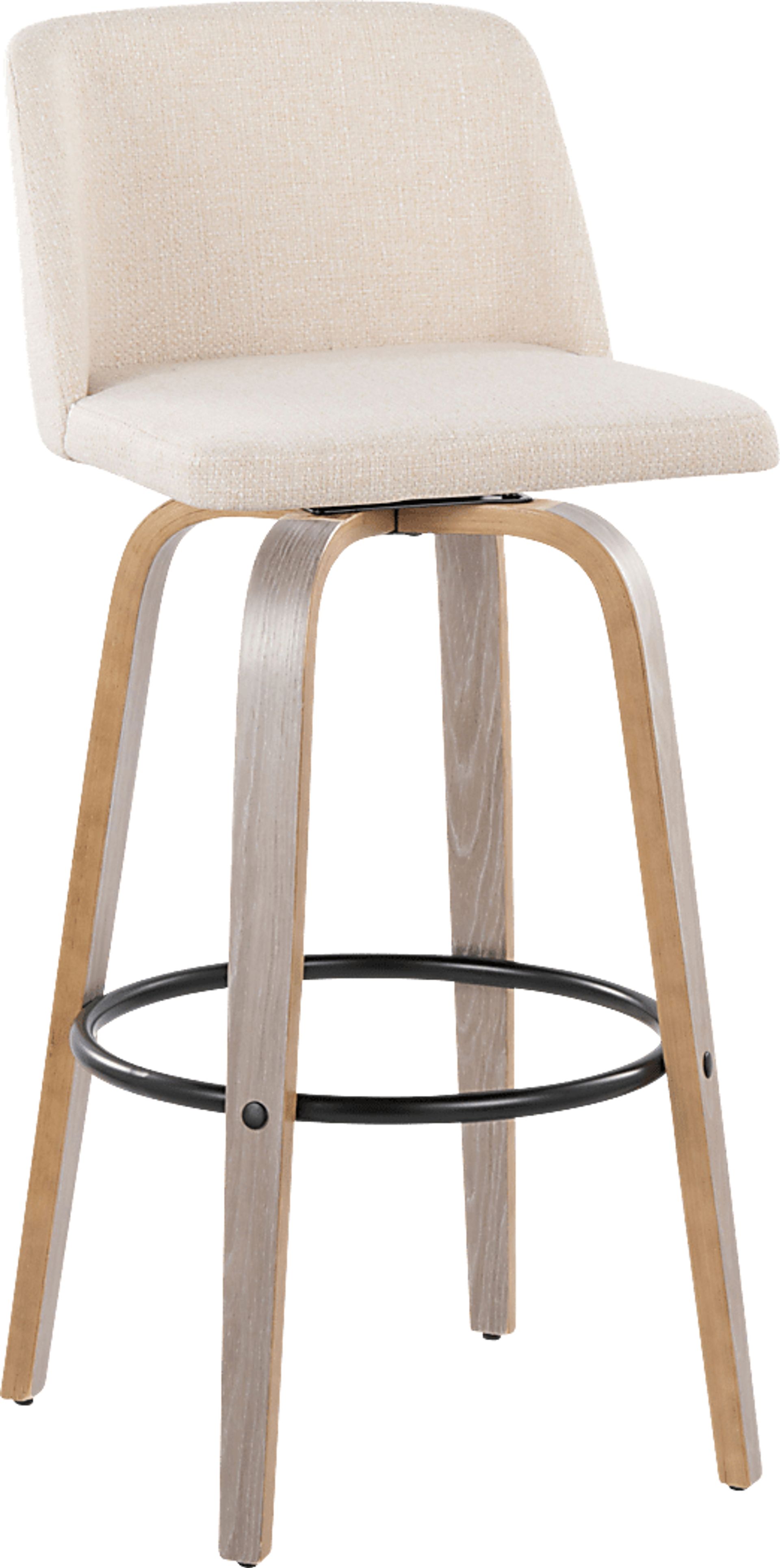Wymering III Cream Swivel Barstool, Set of 2 - Image 3