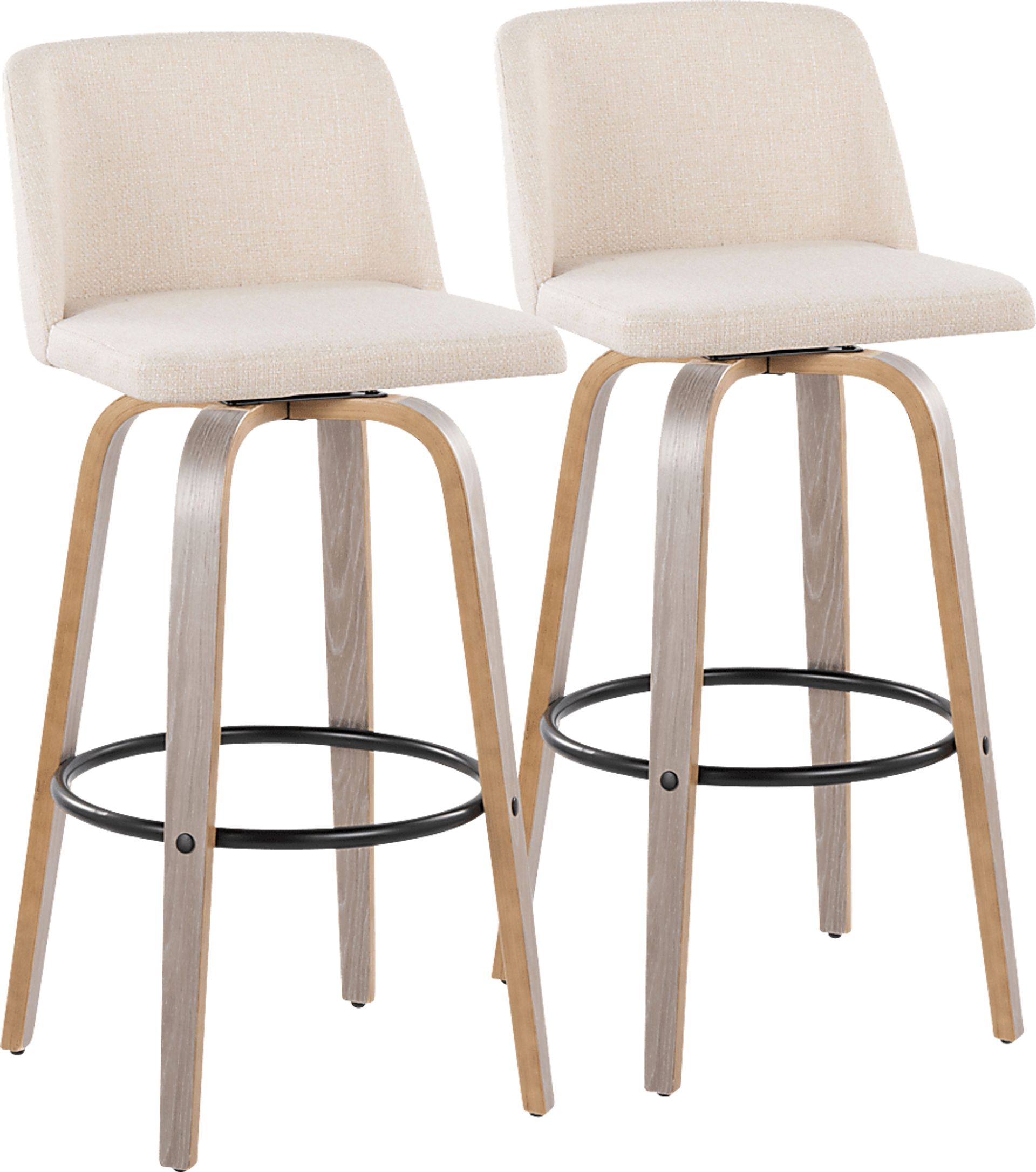 Wymering III Cream Swivel Barstool, Set of 2 - Image 1