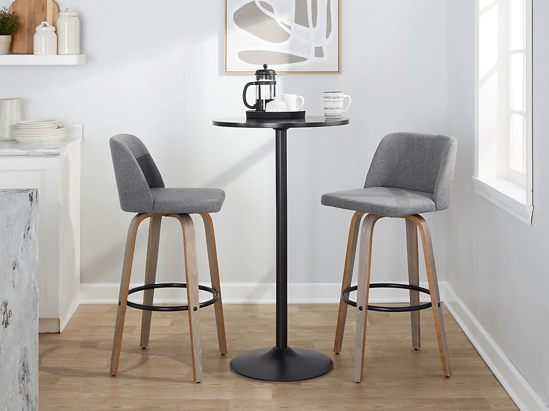 Wymering III Gray Swivel Barstool, Set of 2 - Image 10
