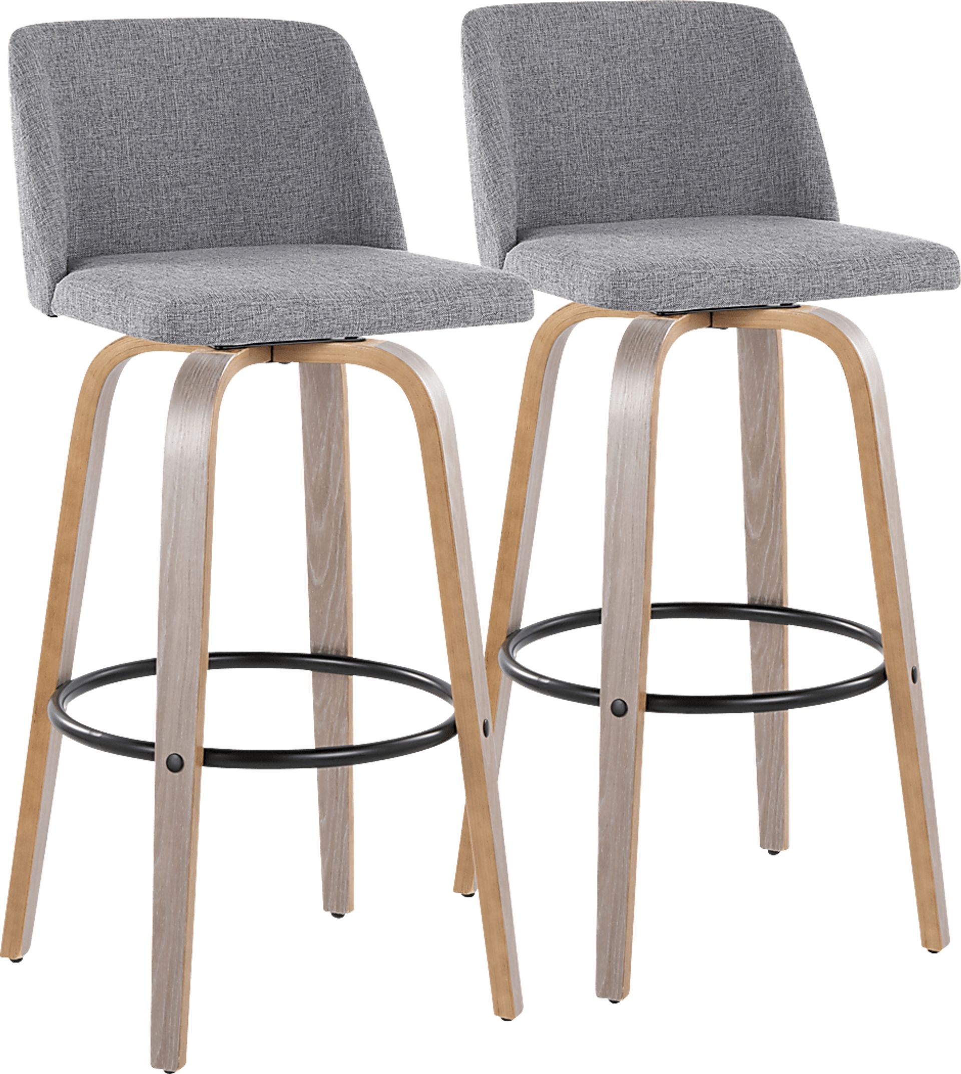 Wymering III Gray Swivel Barstool, Set of 2 - Image 1