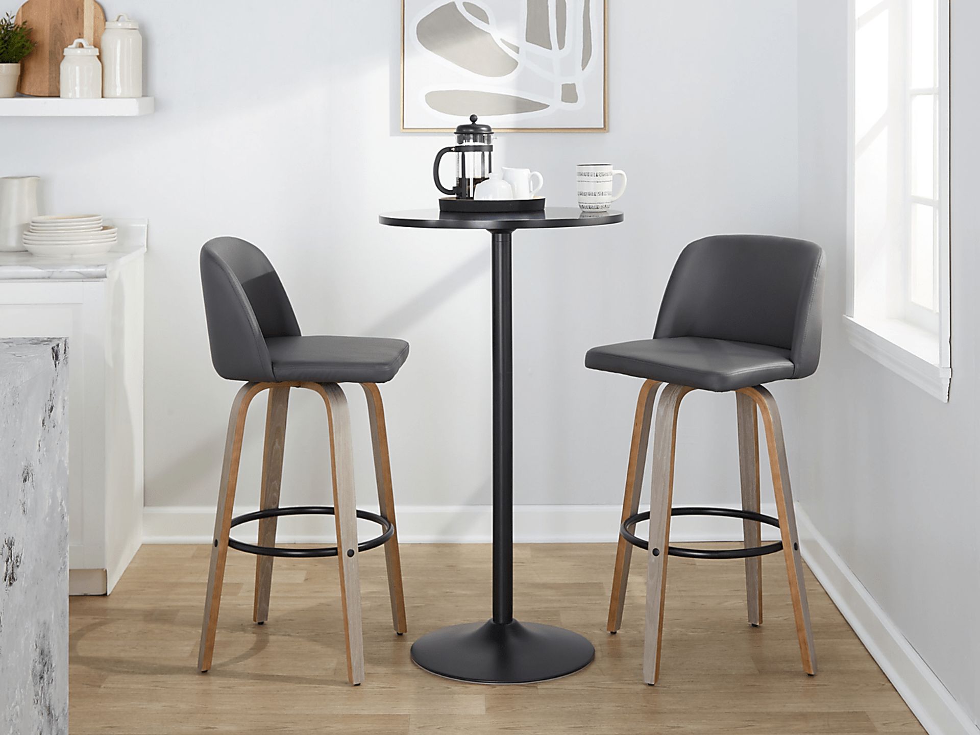 Wymering III Gray Swivel Barstool, Set of 2 - Image 10
