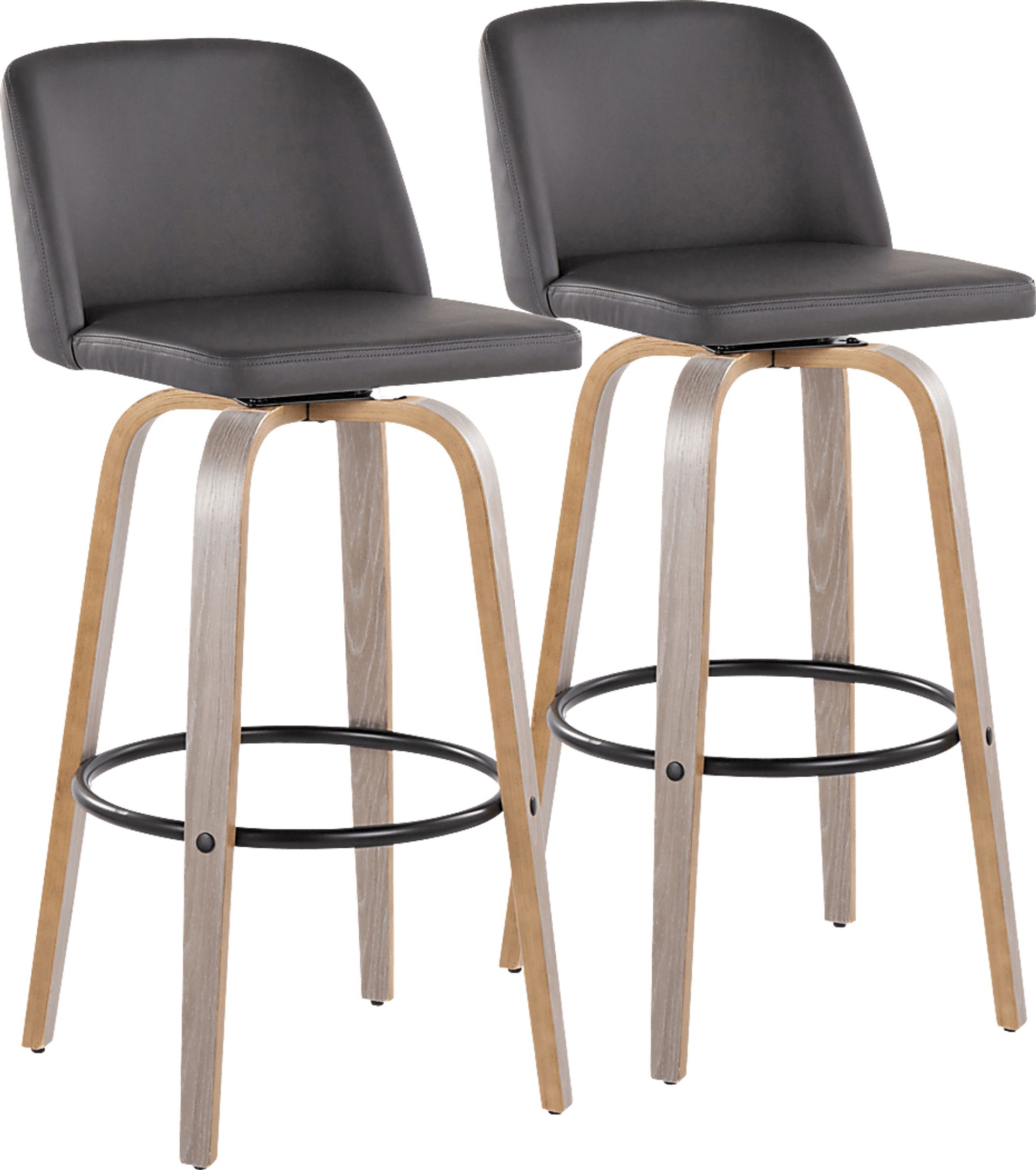 Wymering III Gray Swivel Barstool, Set of 2 - Image 1