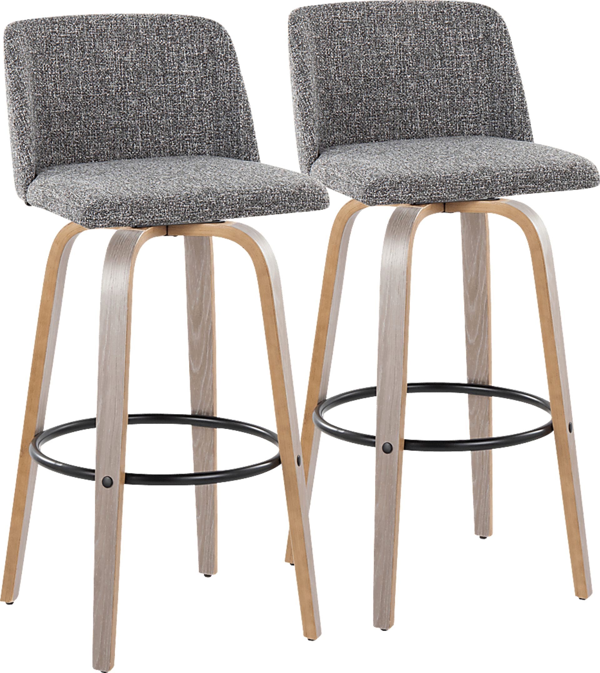 Wymering III Light Gray Swivel Barstool, Set of 2 - Image 1