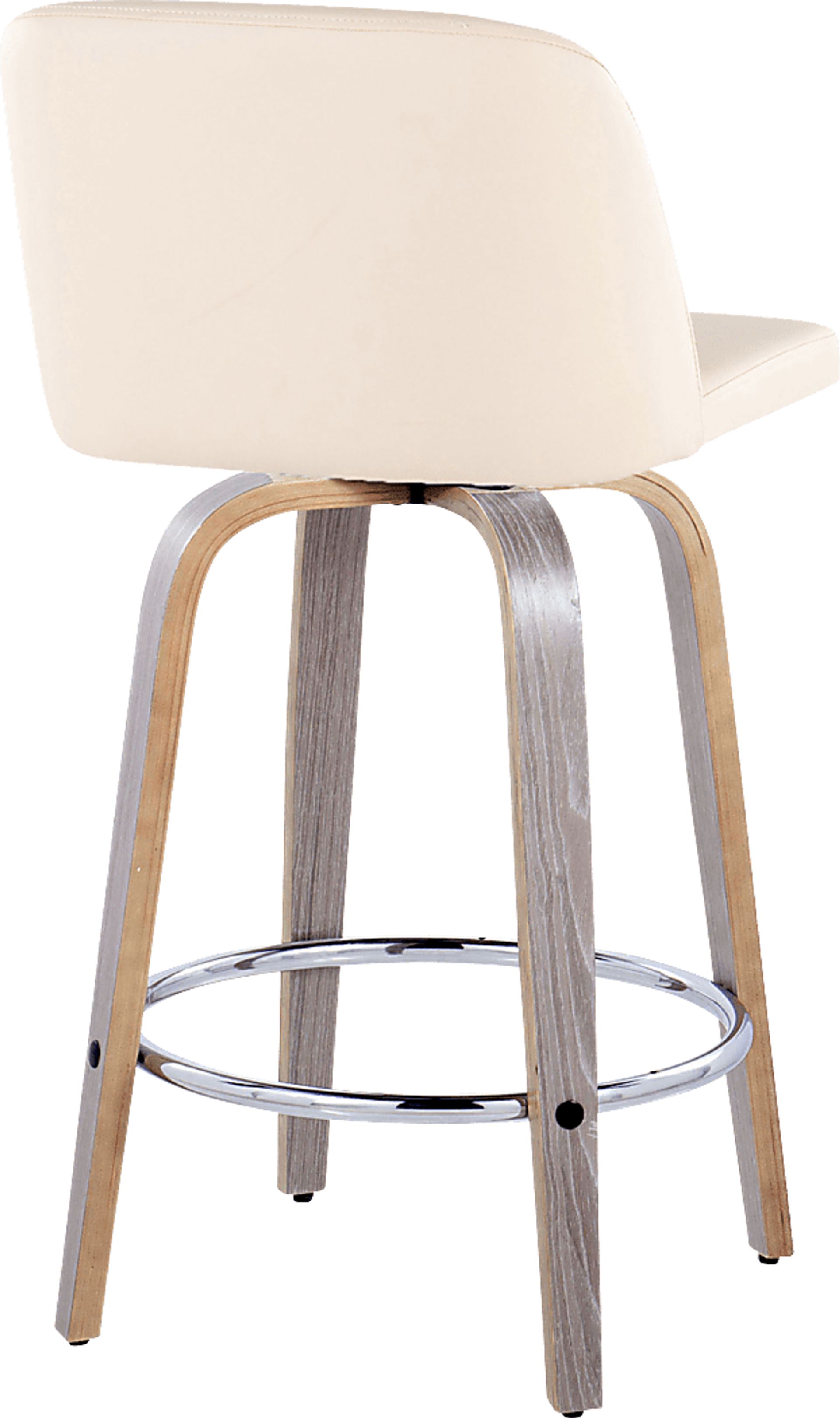 Wymering IV Cream Polyurethane Swivel Counter Height Stool, Set of 2 - Image 5