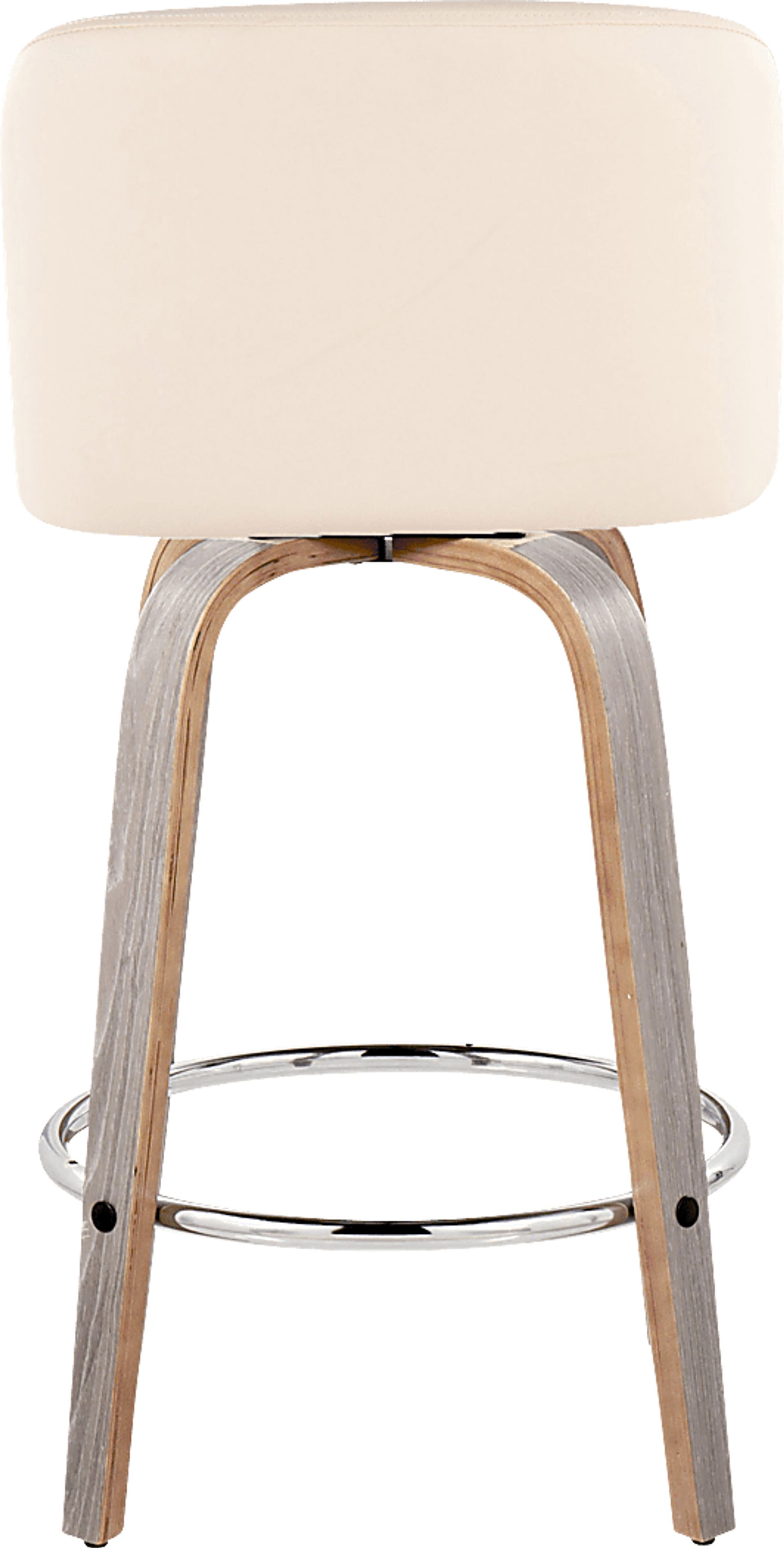 Wymering IV Cream Polyurethane Swivel Counter Height Stool, Set of 2 - Image 6