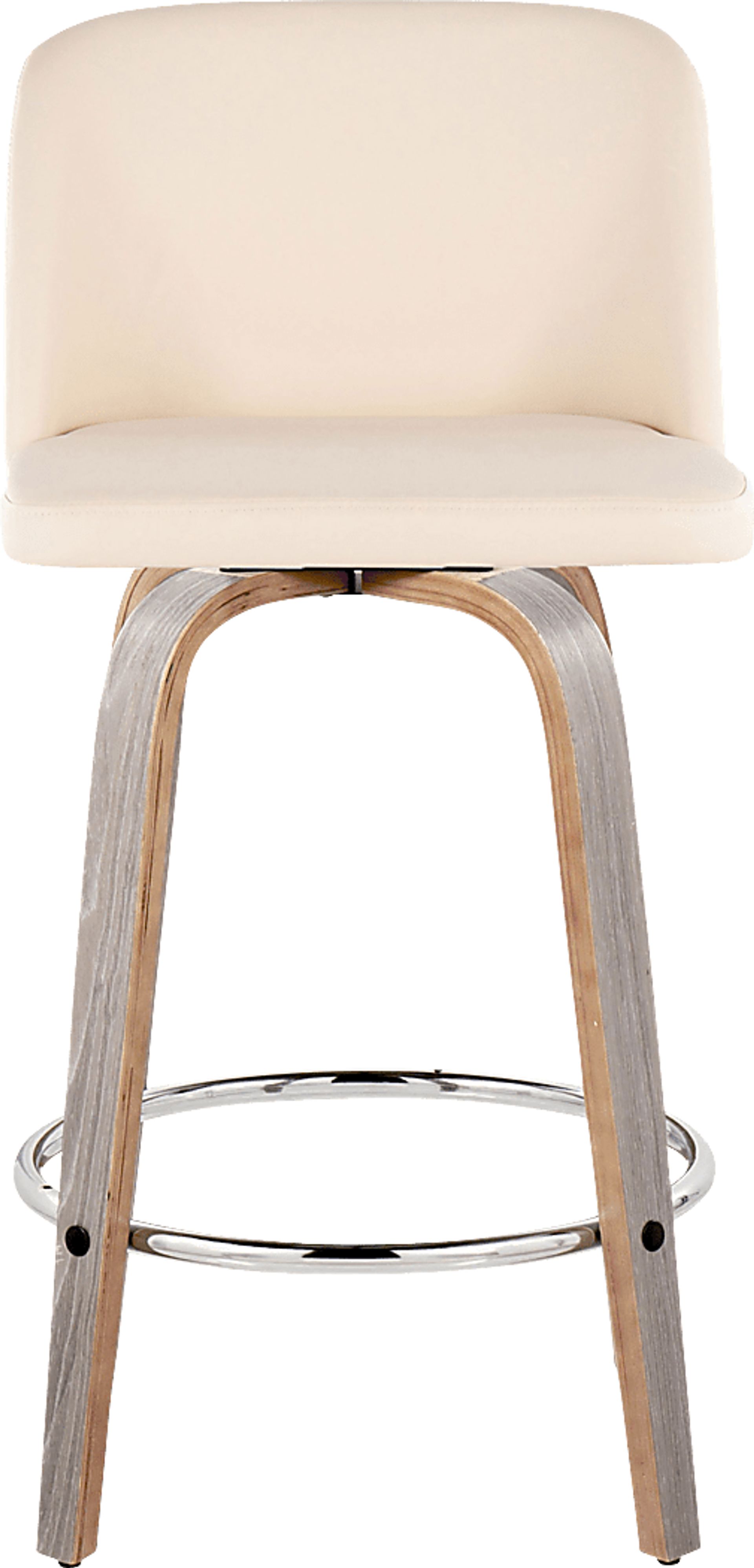 Wymering IV Cream Polyurethane Swivel Counter Height Stool, Set of 2 - Image 7