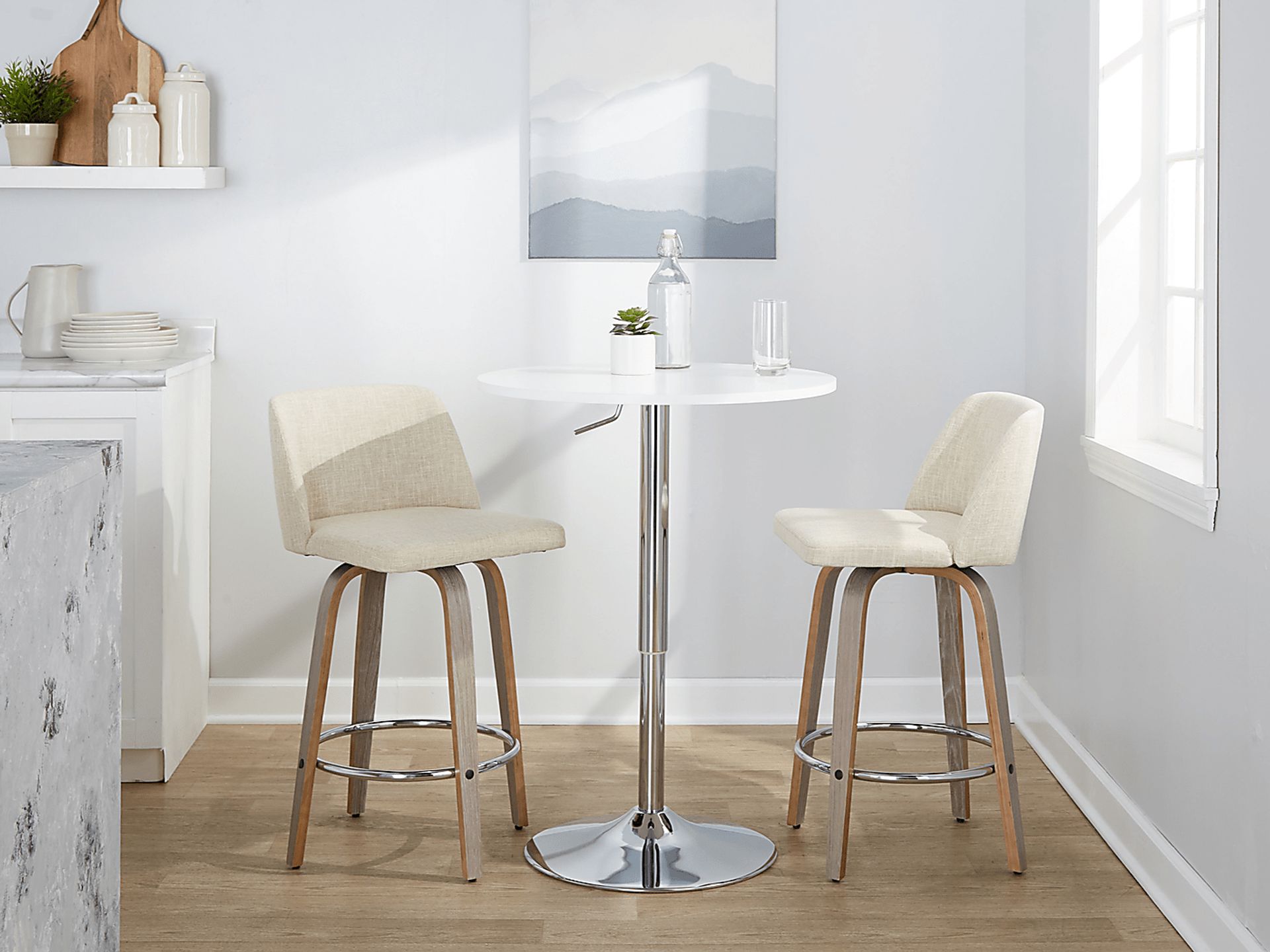Wymering IV Cream Swivel Counter Height Stool, Set of 2 - Image 2