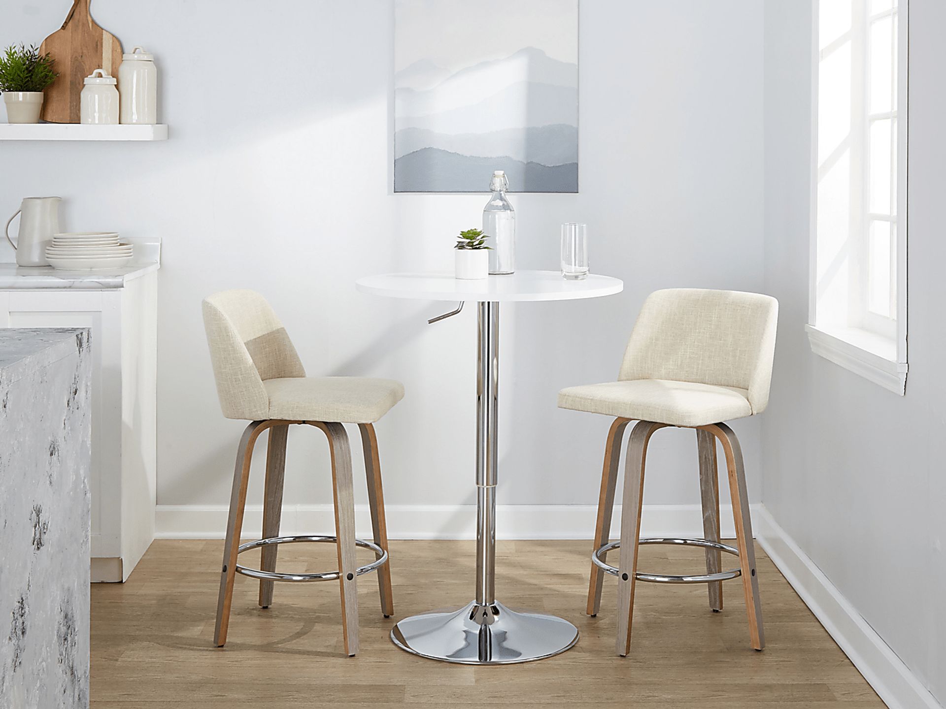 Wymering IV Cream Swivel Counter Height Stool, Set of 2 - Image 8