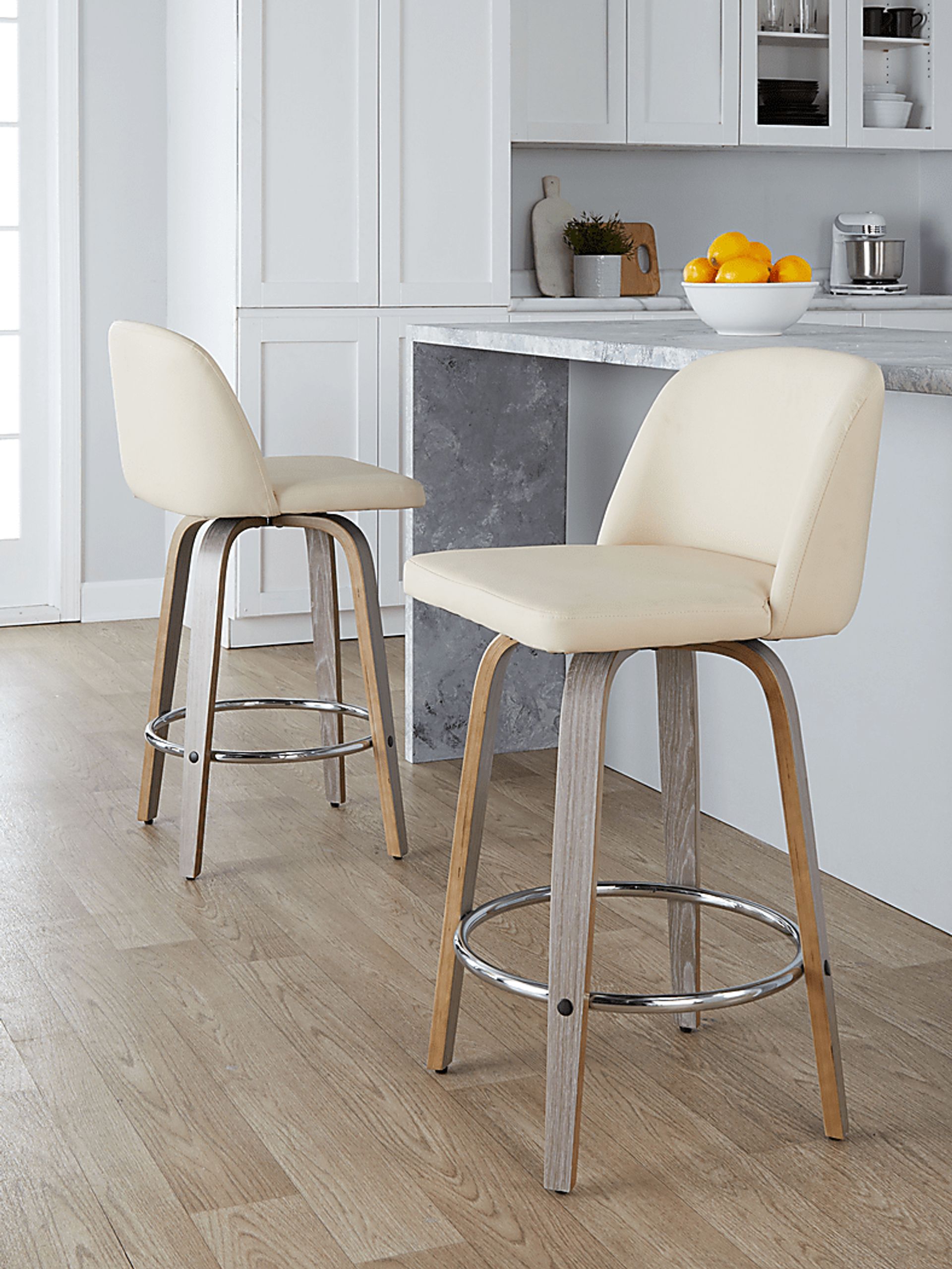 Wymering IV Cream Swivel Counter Height Stool, Set of 2 - Image 10