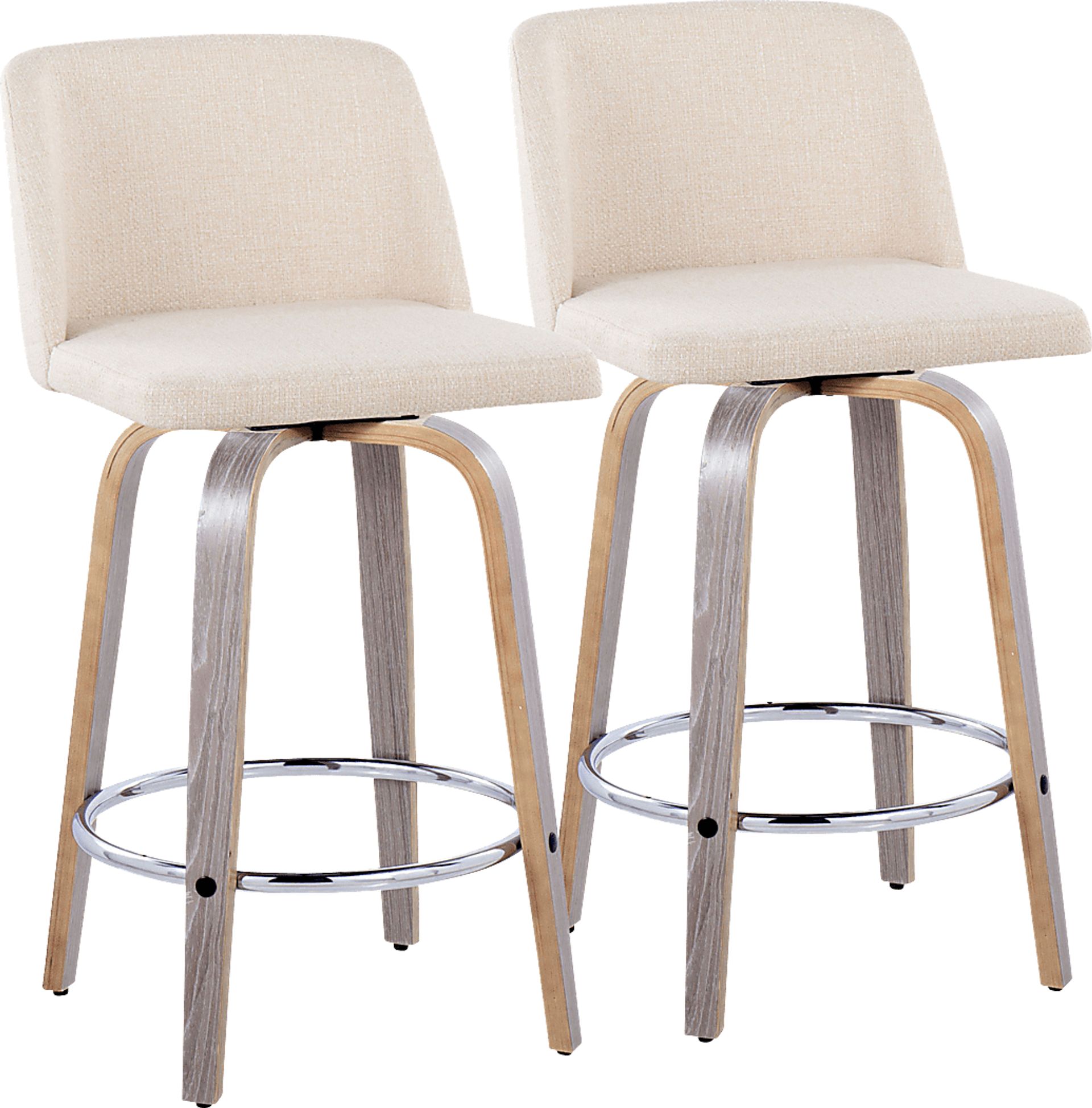 Wymering IV Cream Swivel Counter Height Stool, Set of 2 - Image 1