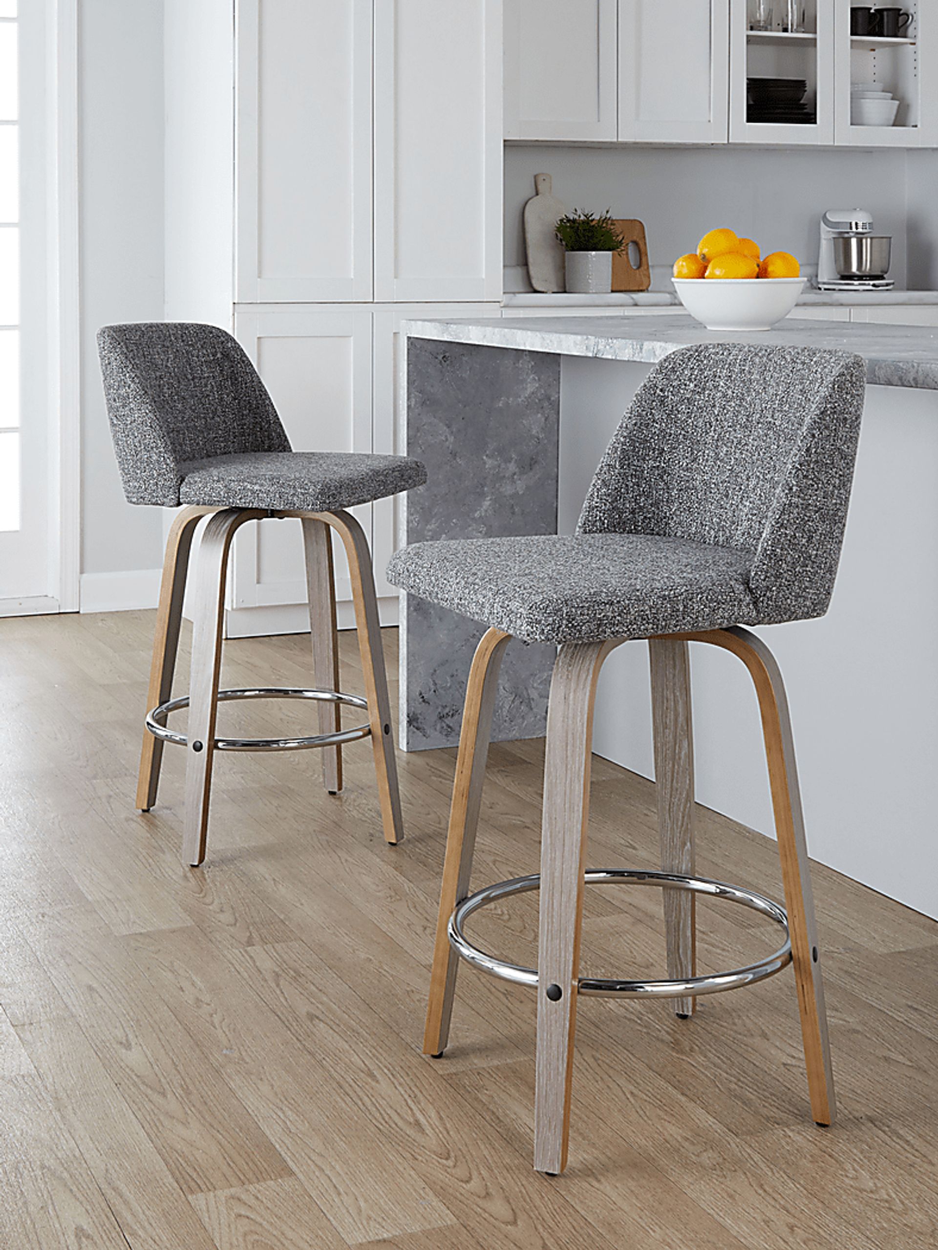 Wymering IV Gray Swivel Counter Height Stool, Set of 2 - Image 2