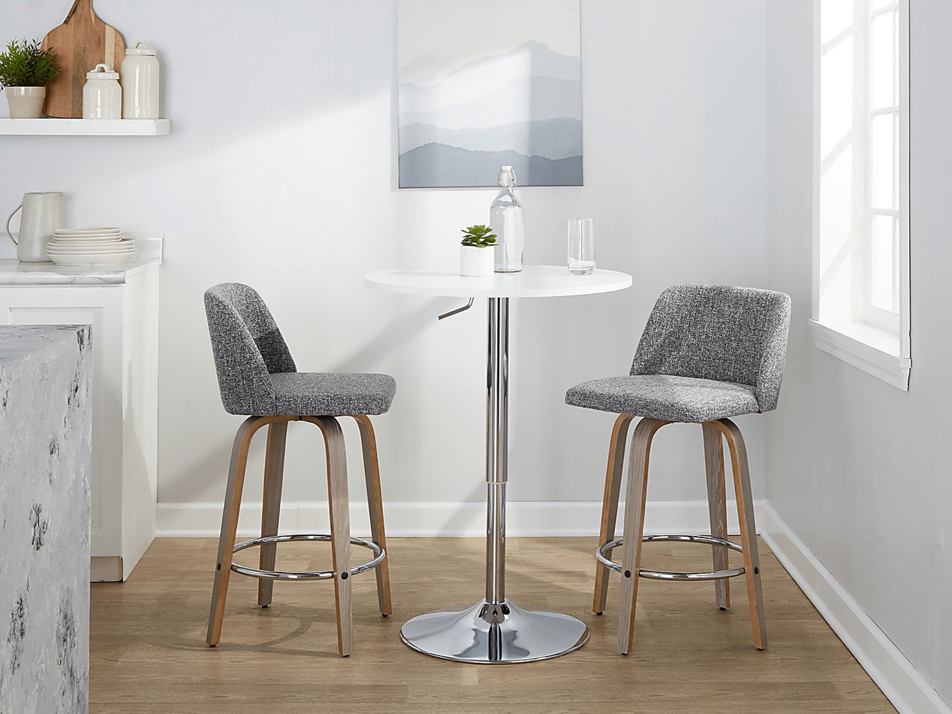 Wymering IV Gray Swivel Counter Height Stool, Set of 2 - Image 9