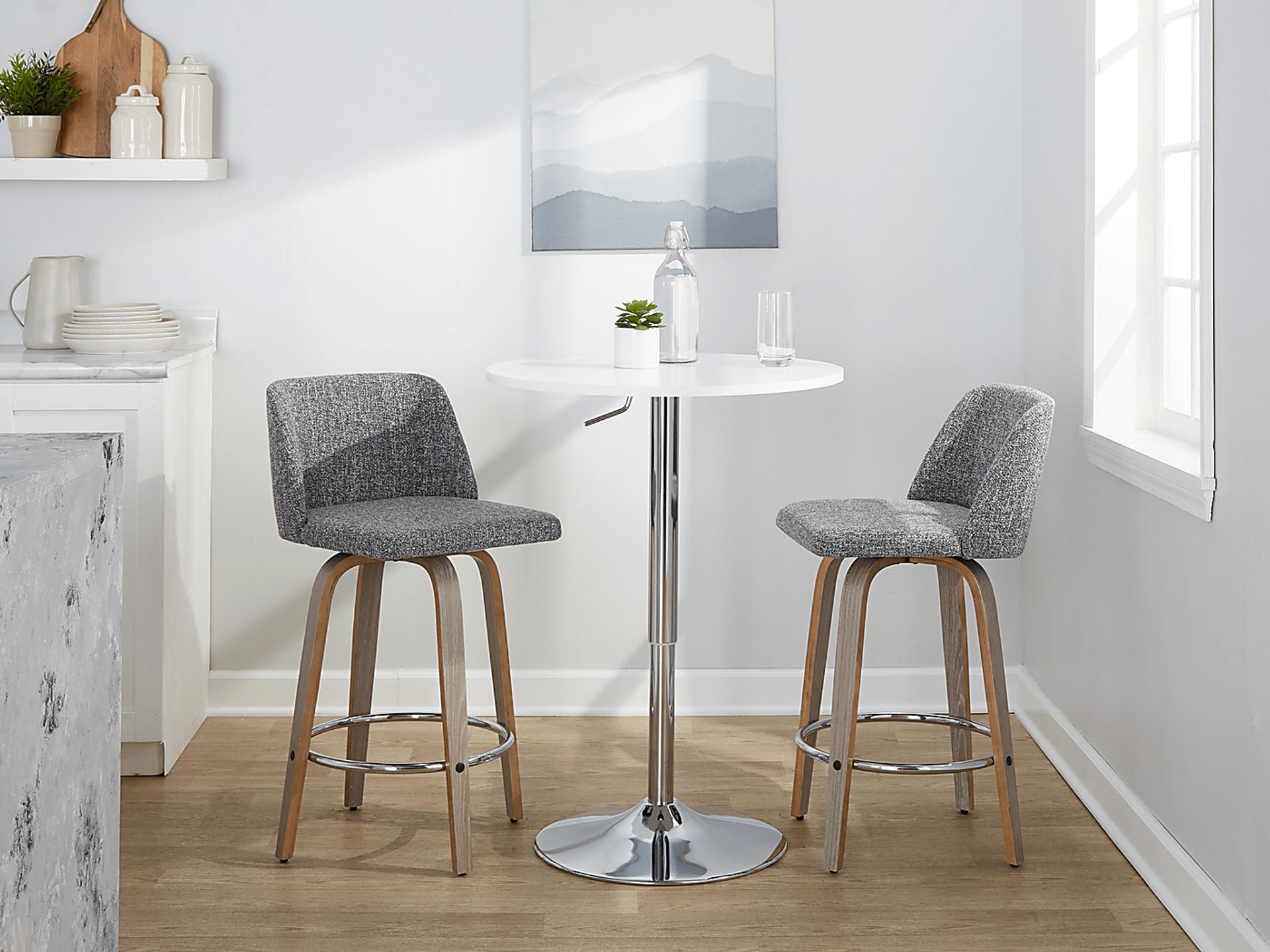 Wymering IV Gray Swivel Counter Height Stool, Set of 2 - Image 10