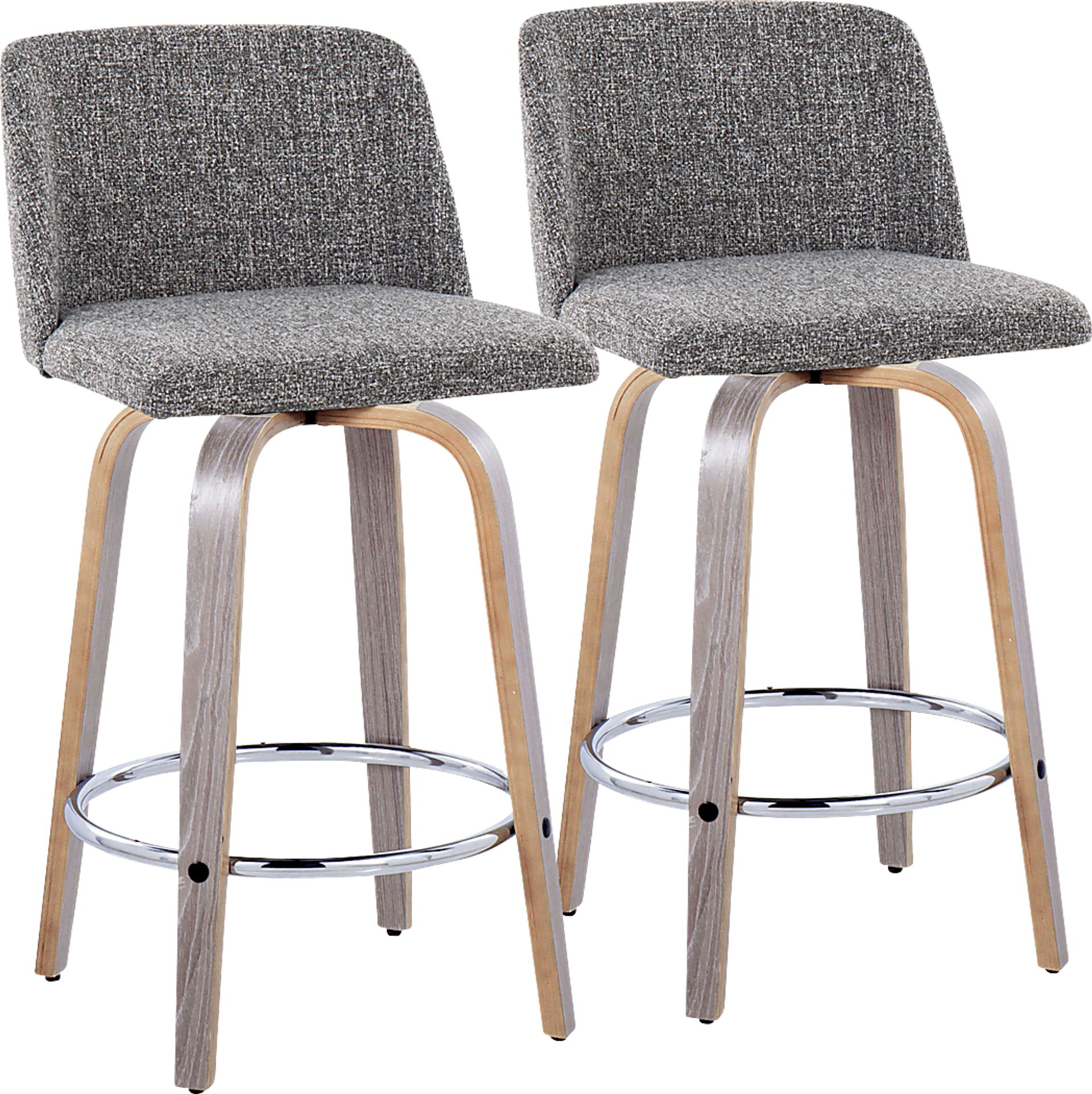 Wymering IV Gray Swivel Counter Height Stool, Set of 2 - Image 1