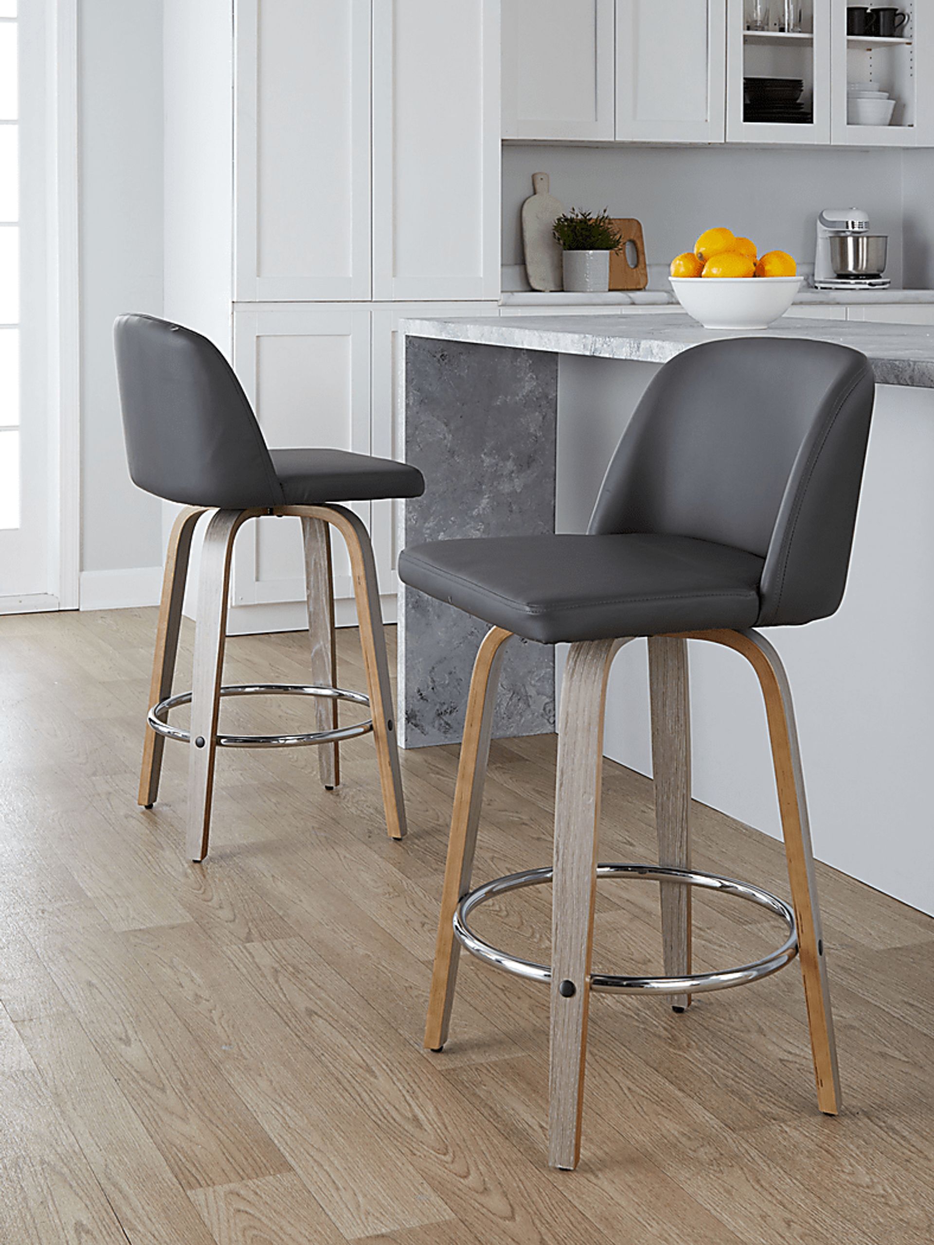 Wymering IV Gray Swivel Counter Height Stool, Set of 2 - Image 8