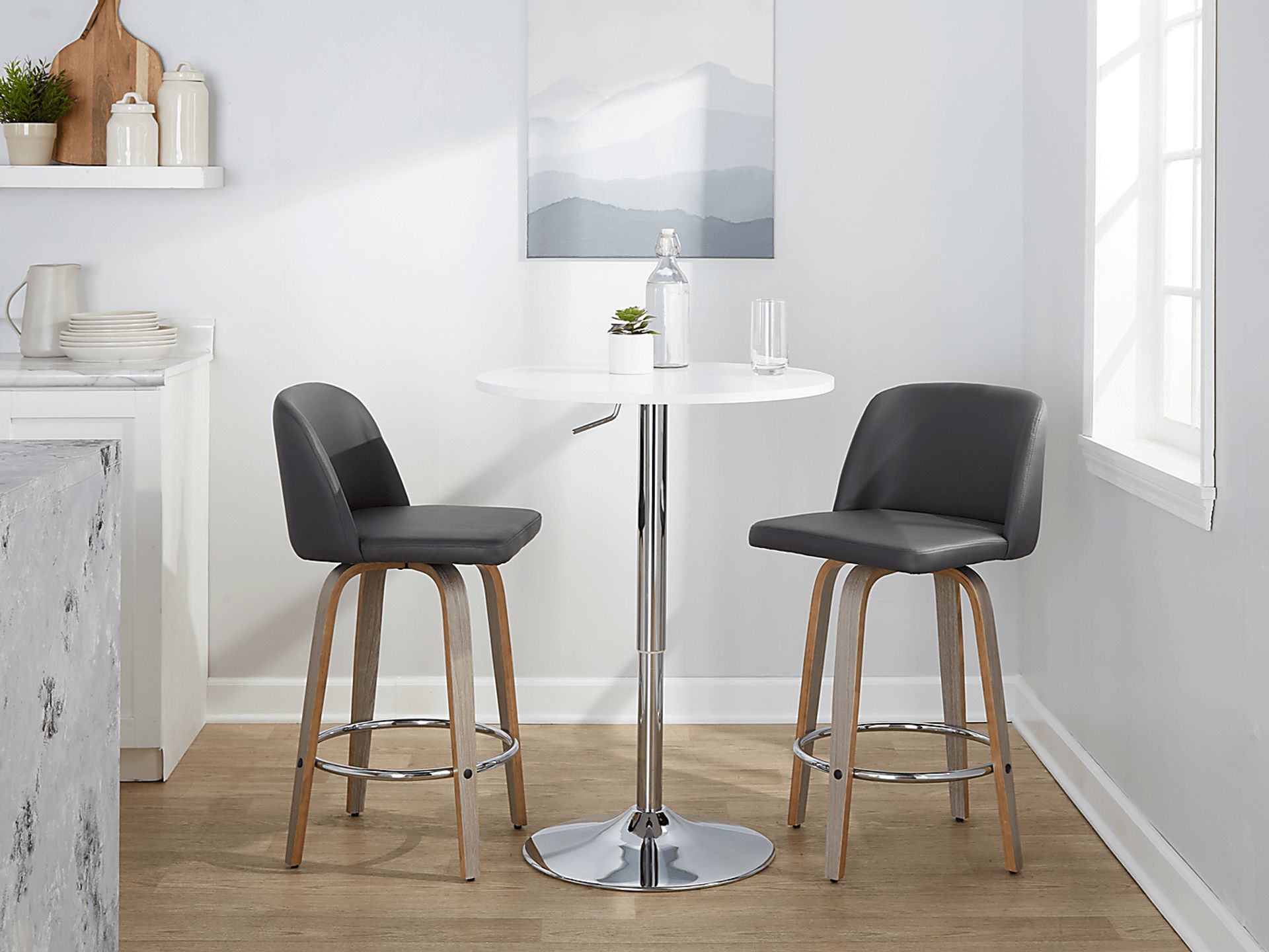 Wymering IV Gray Swivel Counter Height Stool, Set of 2 - Image 10