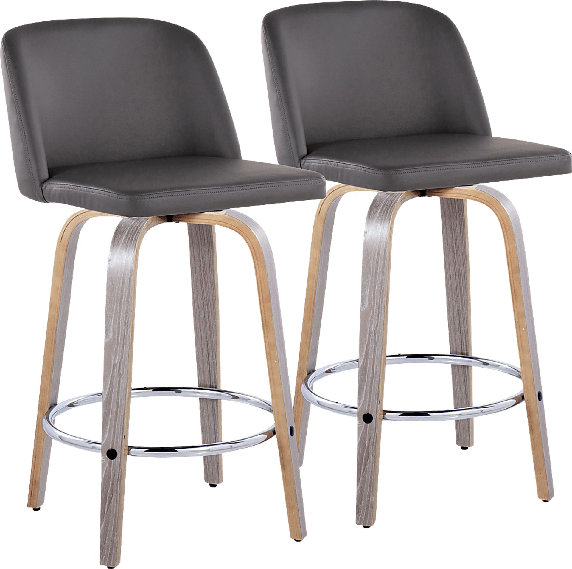 Wymering IV Gray Swivel Counter Height Stool, Set of 2 - Image 1