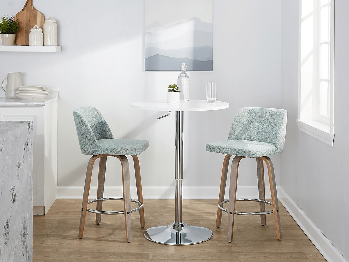 Wymering IV Light Gray Green Polyester Blend Counter Height Stool, Set ...