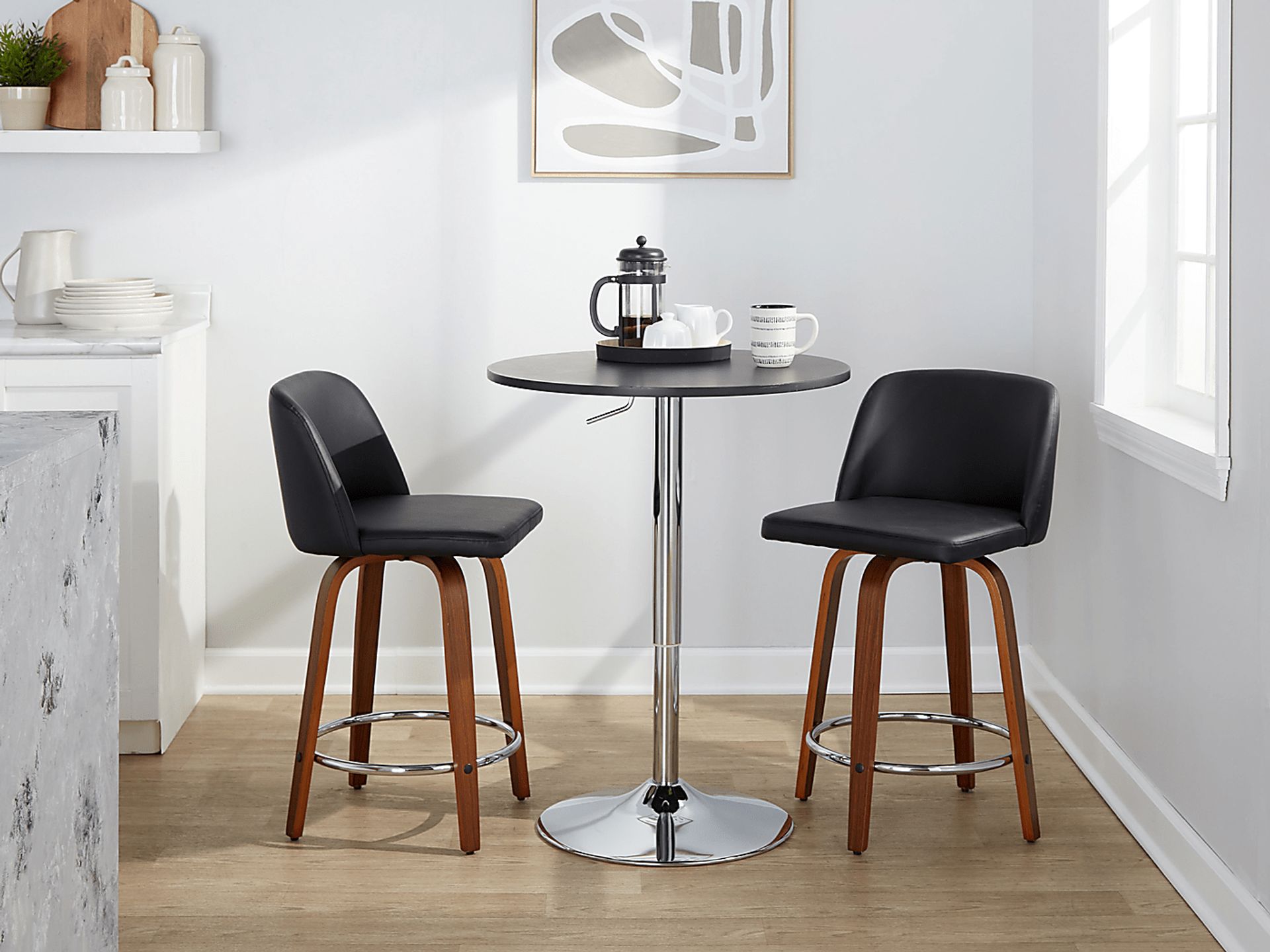 Wymering IX Black Swivel Counter Height Stool, Set of 2 - Image 2