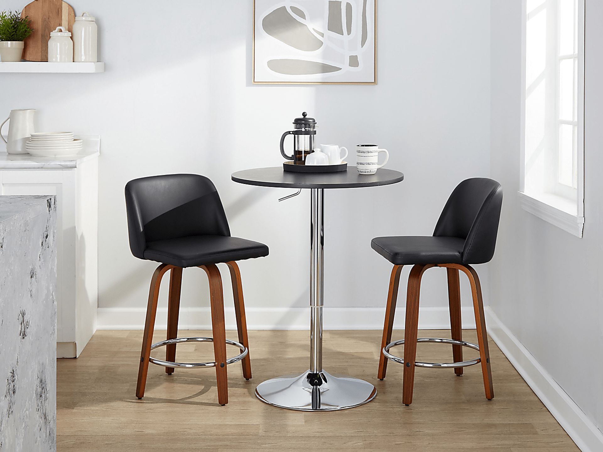 Wymering IX Black Swivel Counter Height Stool, Set of 2 - Image 3