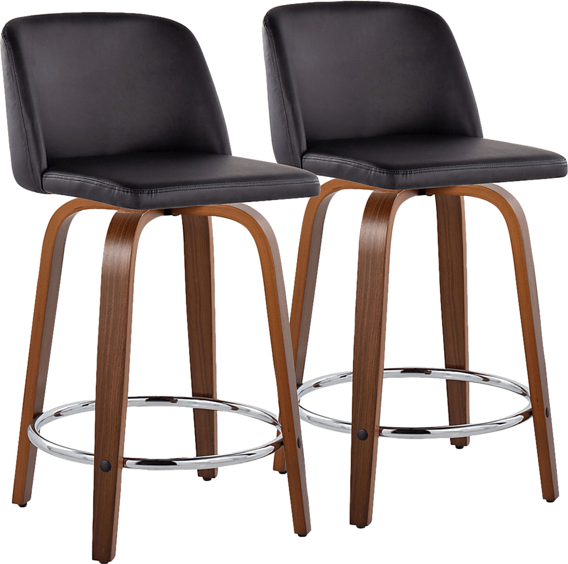Wymering IX Black Swivel Counter Height Stool, Set of 2 - Image 1