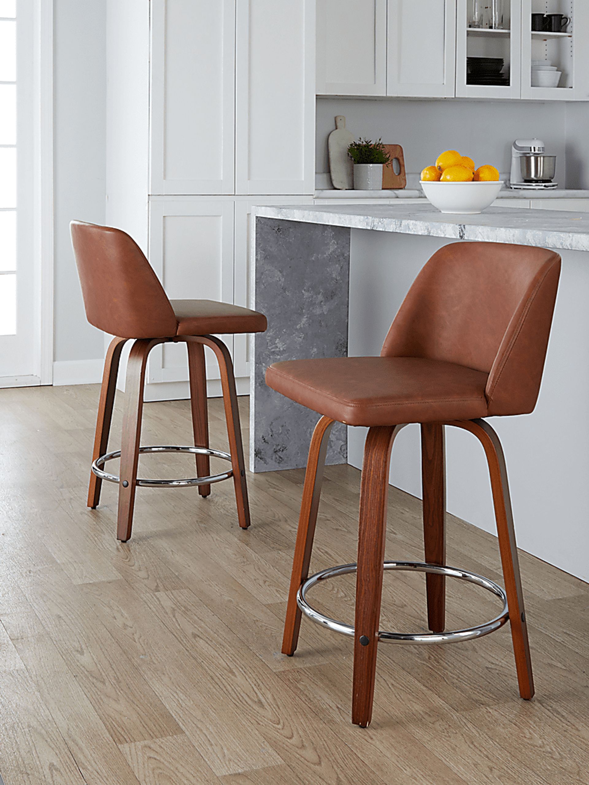 Wymering IX Camel Swivel Counter Height Stool, Set of 2 - Image 5