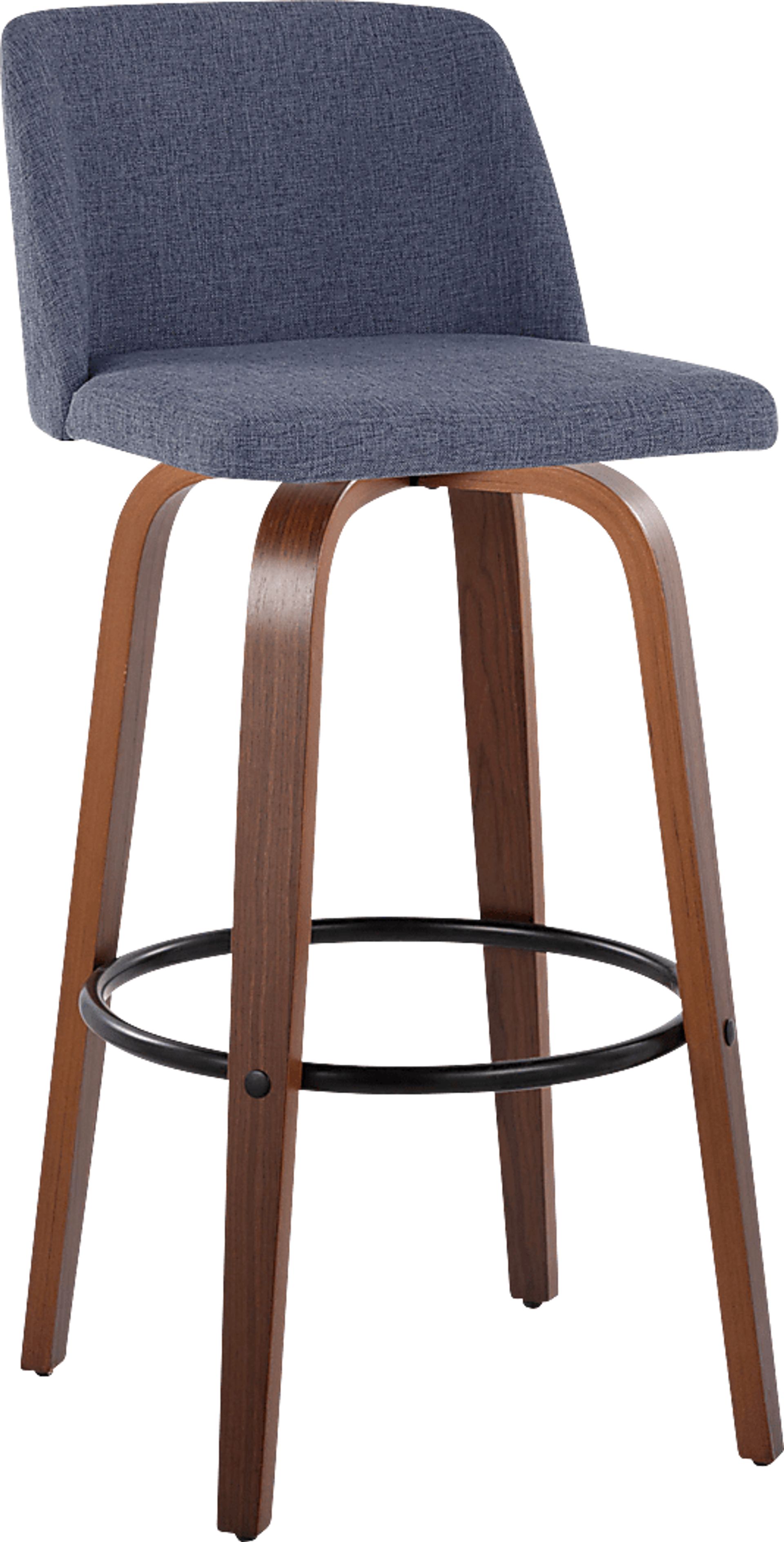 Wymering V Blue Swivel Barstool, Set of 2 - Image 3