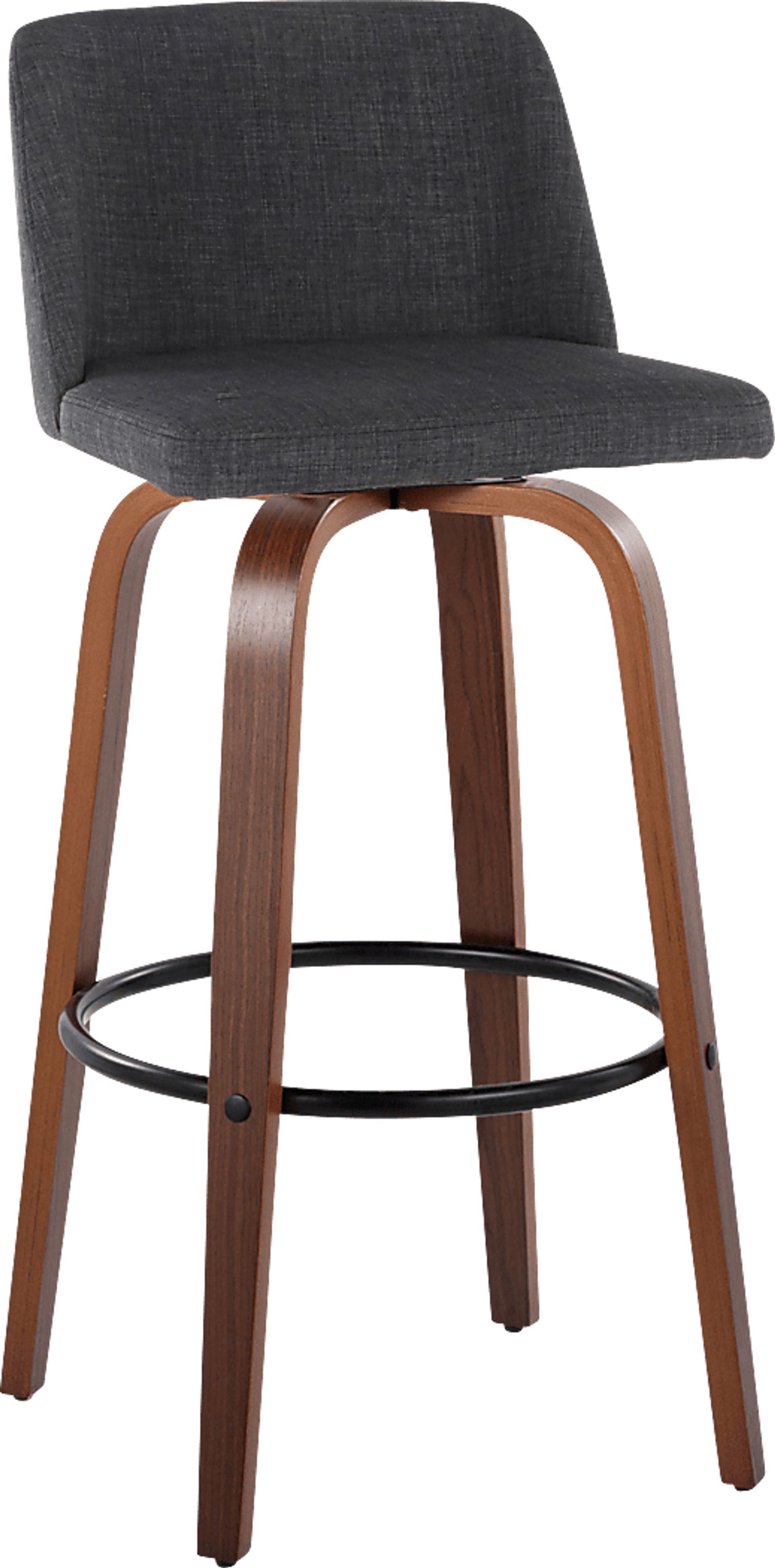 Wymering V Charcoal Swivel Barstool, Set of 2 - Image 3
