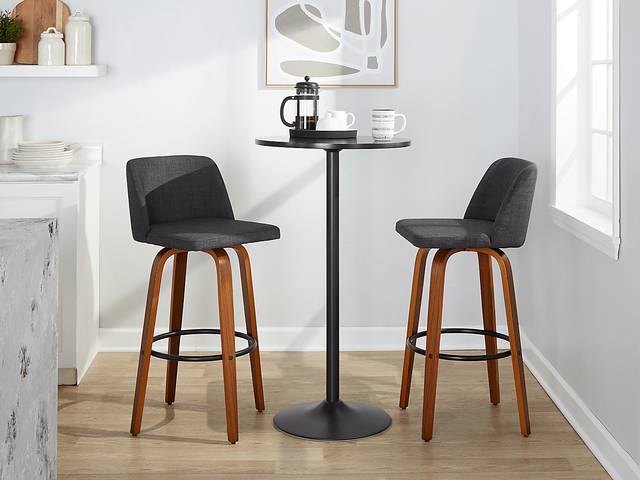 Wymering V Charcoal Swivel Barstool, Set of 2 - Thumbnail - Image 10