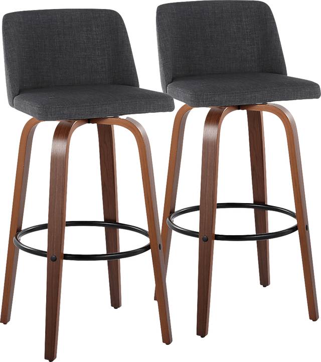 Wymering V Charcoal Swivel Barstool, Set of 2 - Thumbnail - Image 1