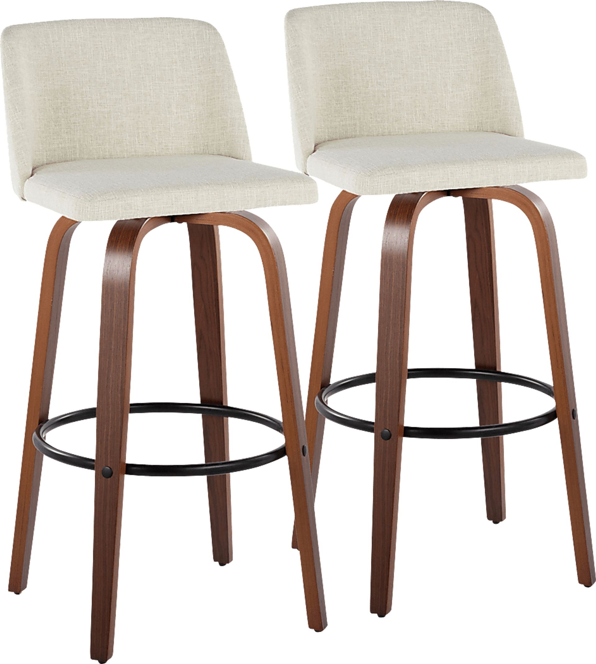 Wymering V Cream Swivel Barstool, Set of 2 - Image 1