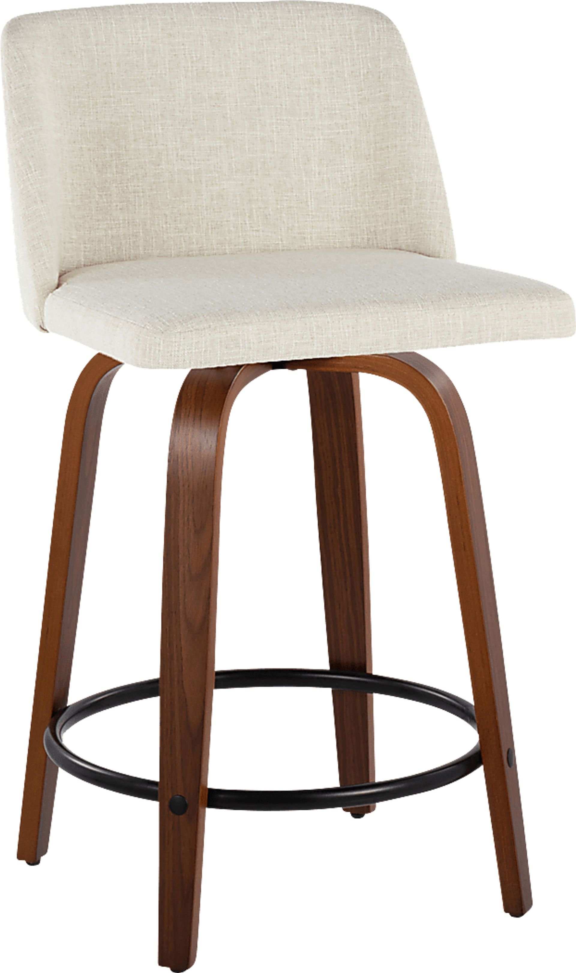 Wymering V Cream Swivel Counter Height Stool, Set of 2 - Image 3