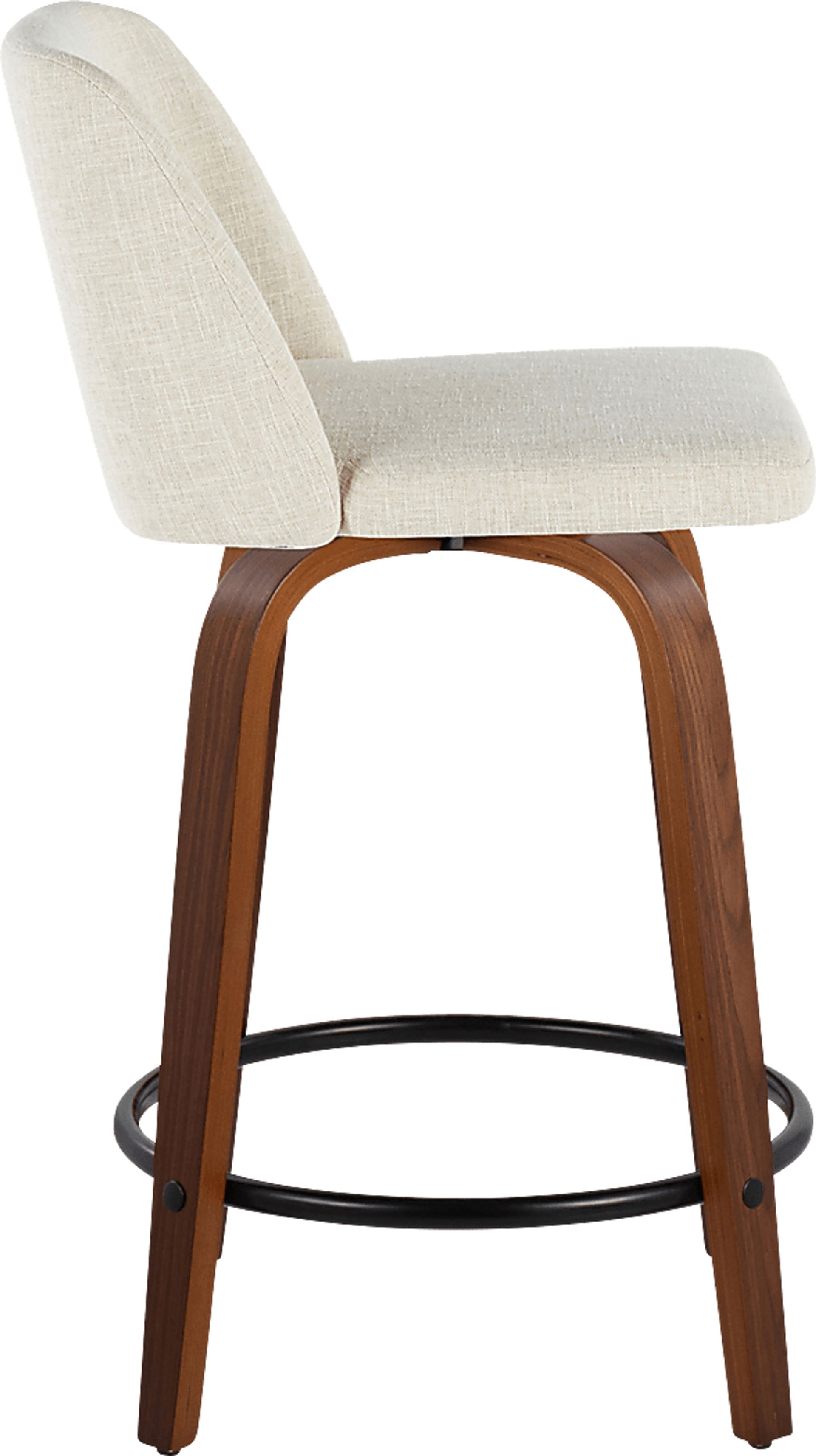 Wymering V Cream Swivel Counter Height Stool, Set of 2 - Image 4