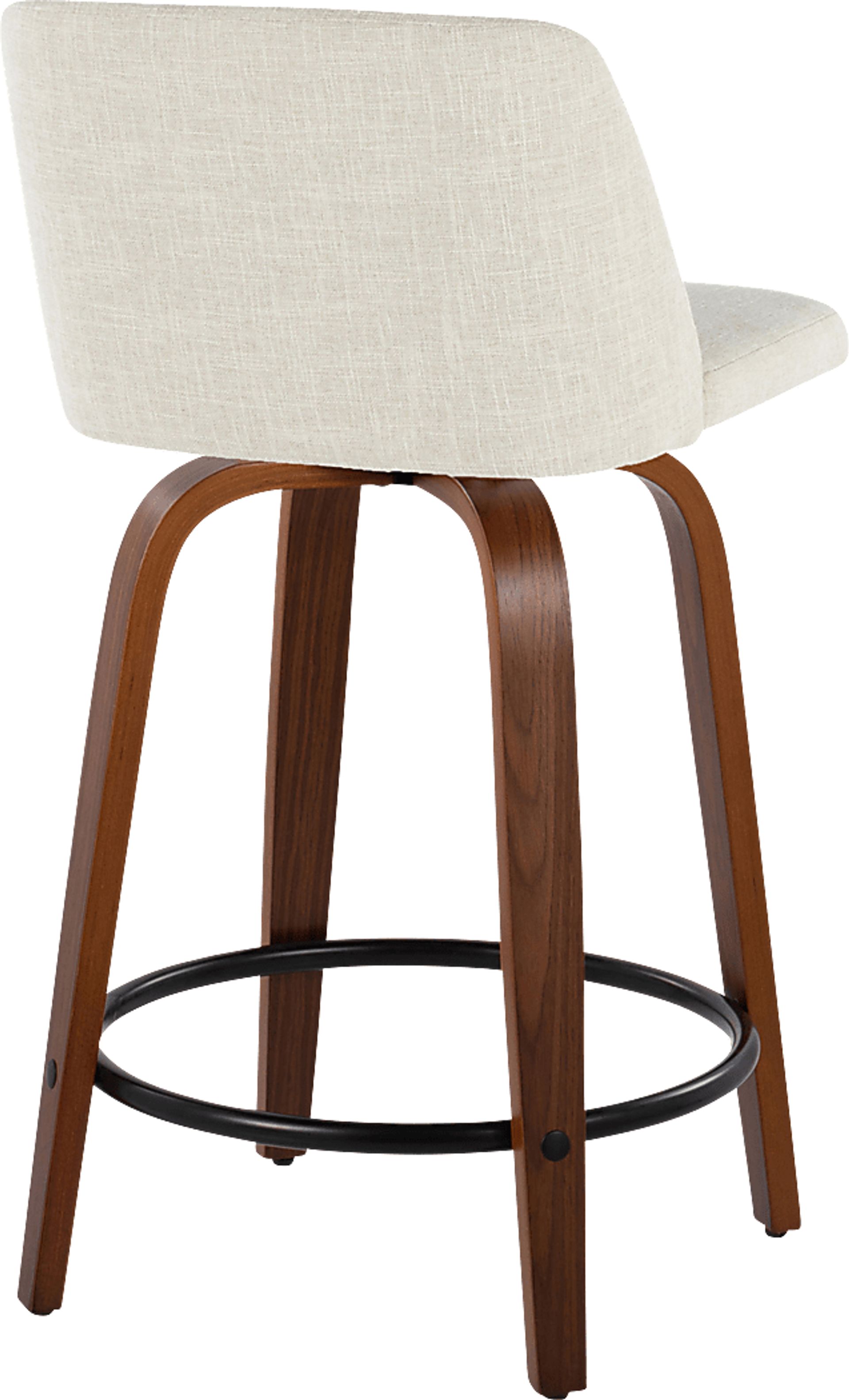 Wymering V Cream Swivel Counter Height Stool, Set of 2 - Image 5