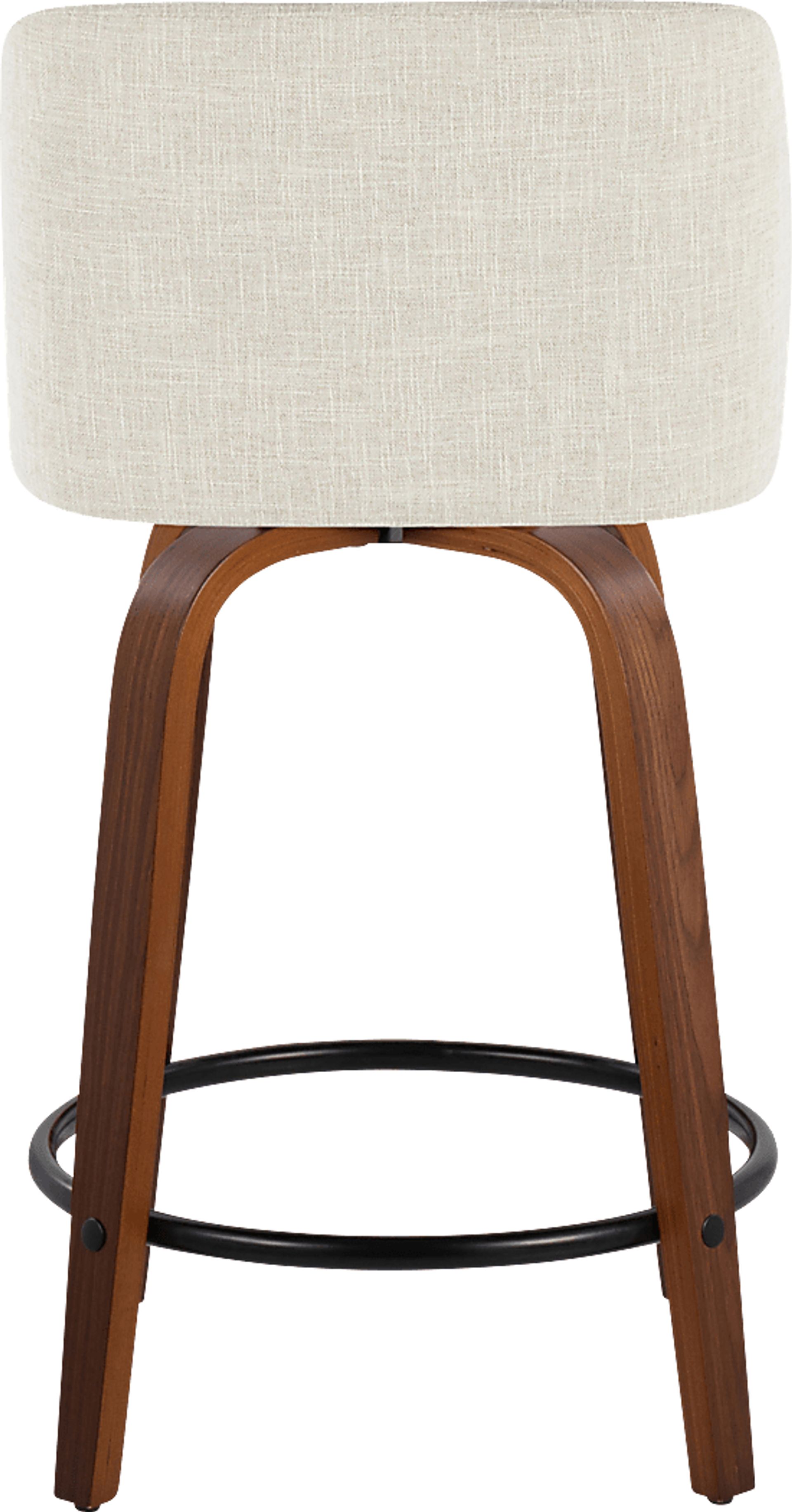 Wymering V Cream Swivel Counter Height Stool, Set of 2 - Image 6