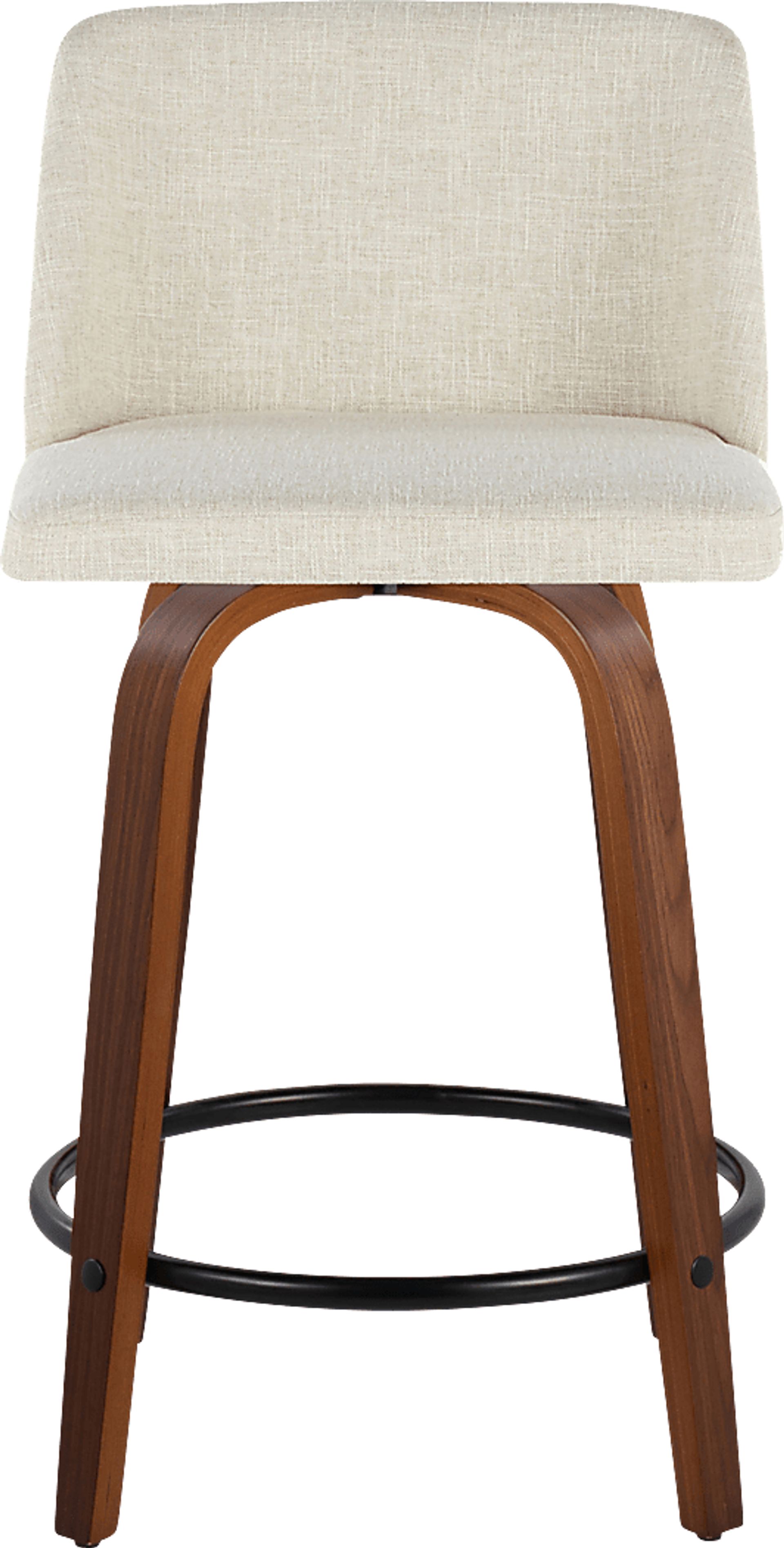 Wymering V Cream Swivel Counter Height Stool, Set of 2 - Image 7